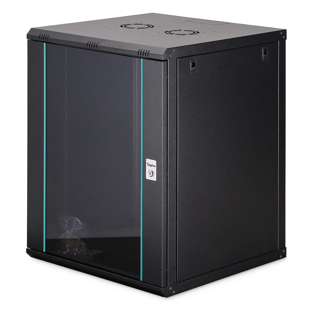 DIGITUS Dynamic-N vægmonteret netværksskab 16U 600 x 600 mm, sort, usamlet