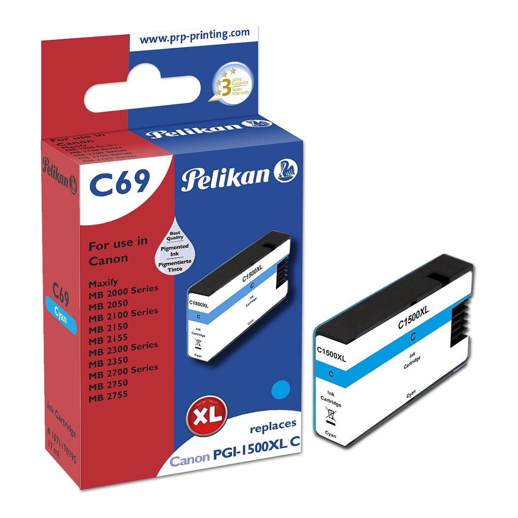 Blækpatron Pelikan C69 til Canon PGI-1500XL C - cyan