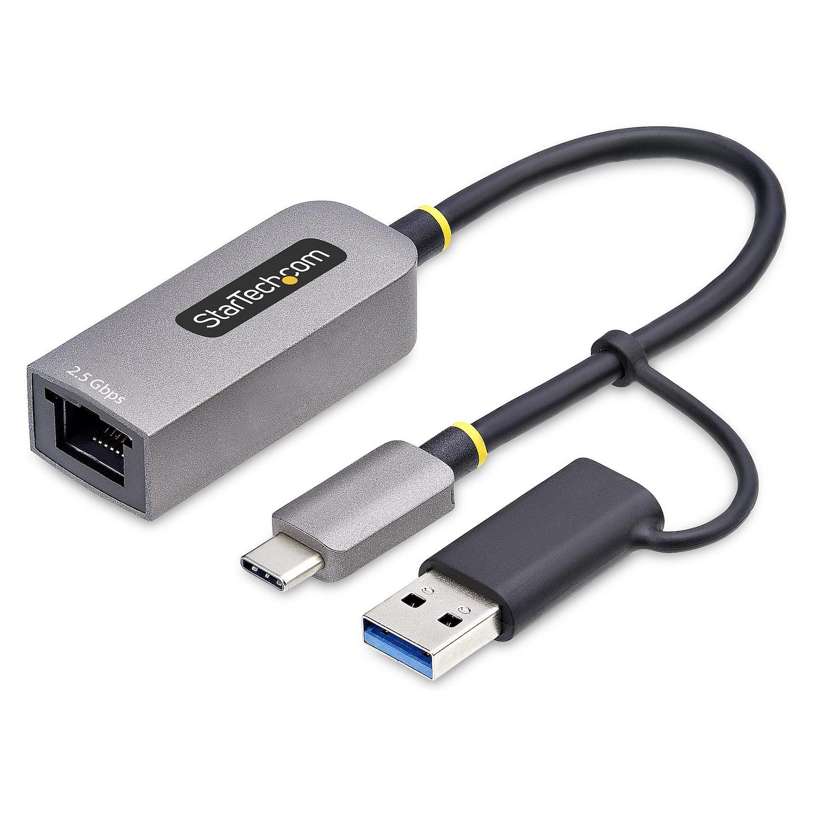 Startech 2.5GbE USB-C to Ethernet Adapter with USB-A Converter - Netværksadapter - USB-C 3.2 Gen 1 / Thunderbolt 3 - 10M/100M/1G/2,5 Gigabit Ethernet - space grey
