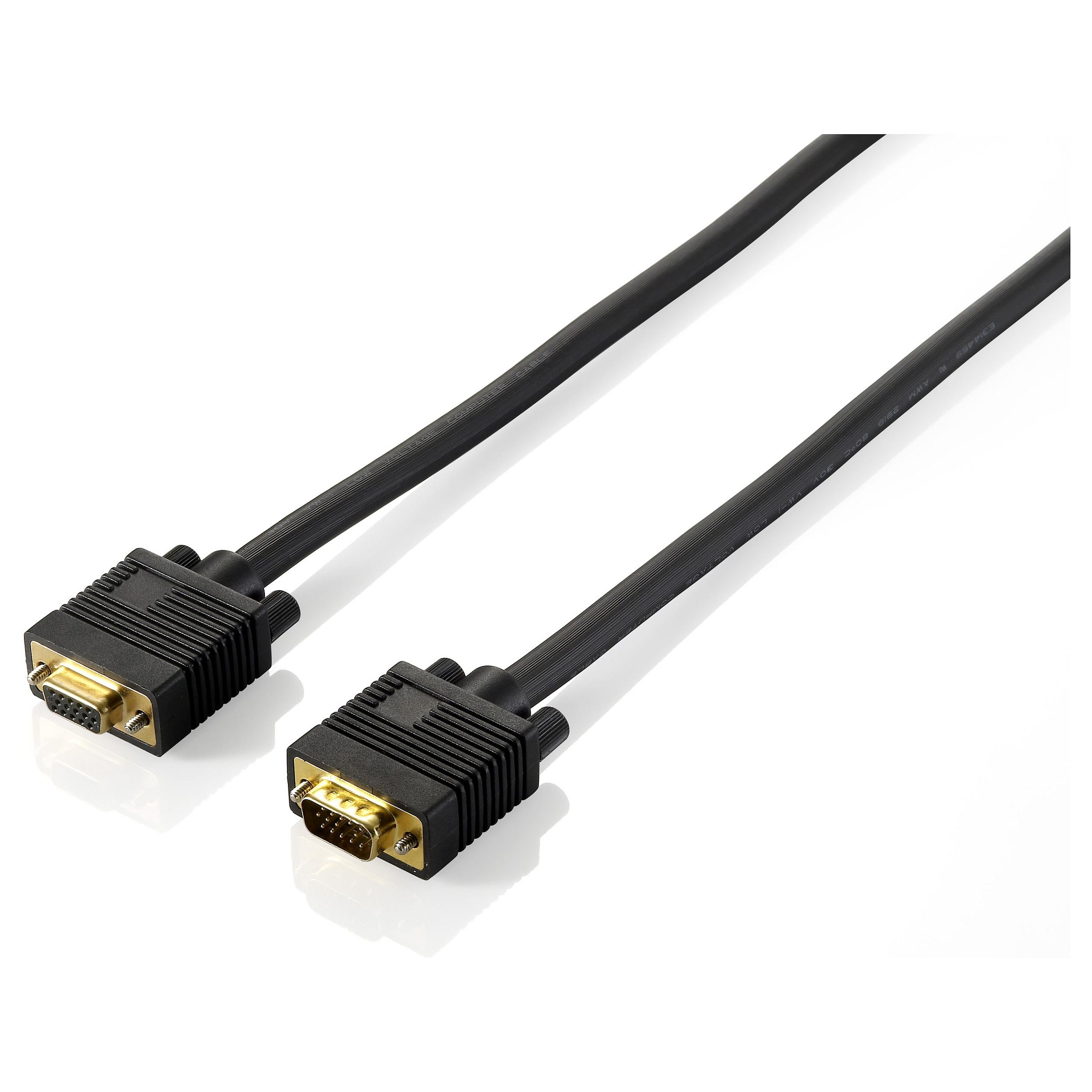 VGA-forlængerkabel Equip HD15 1,8 m - sort