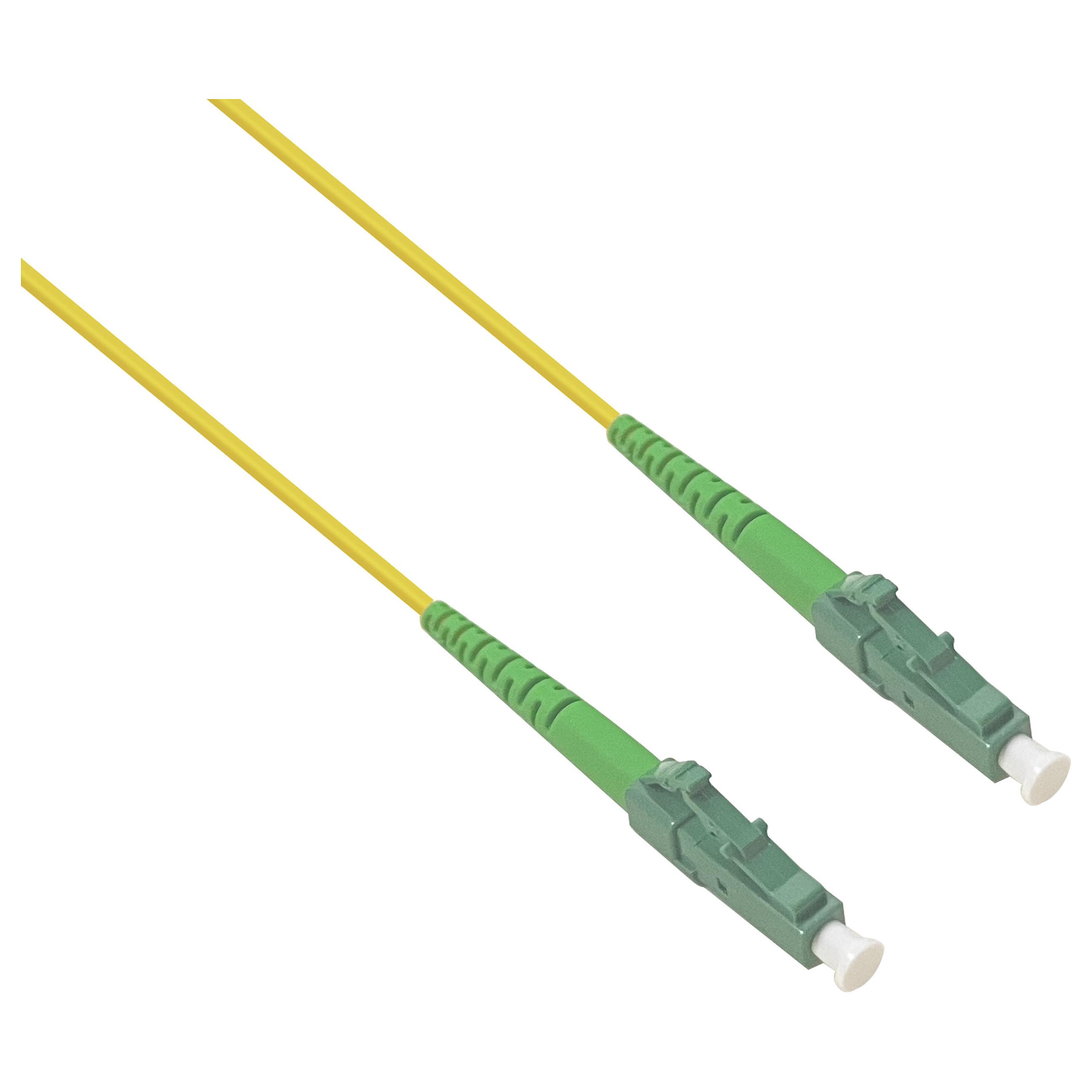 Fiberoptisk patchkabel Helos OS2 Simplex LSZH LC/APC-LC/APC - gul