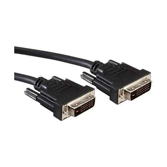 DVI-kabel ROLINE DVI-D dual link 15 m - sort