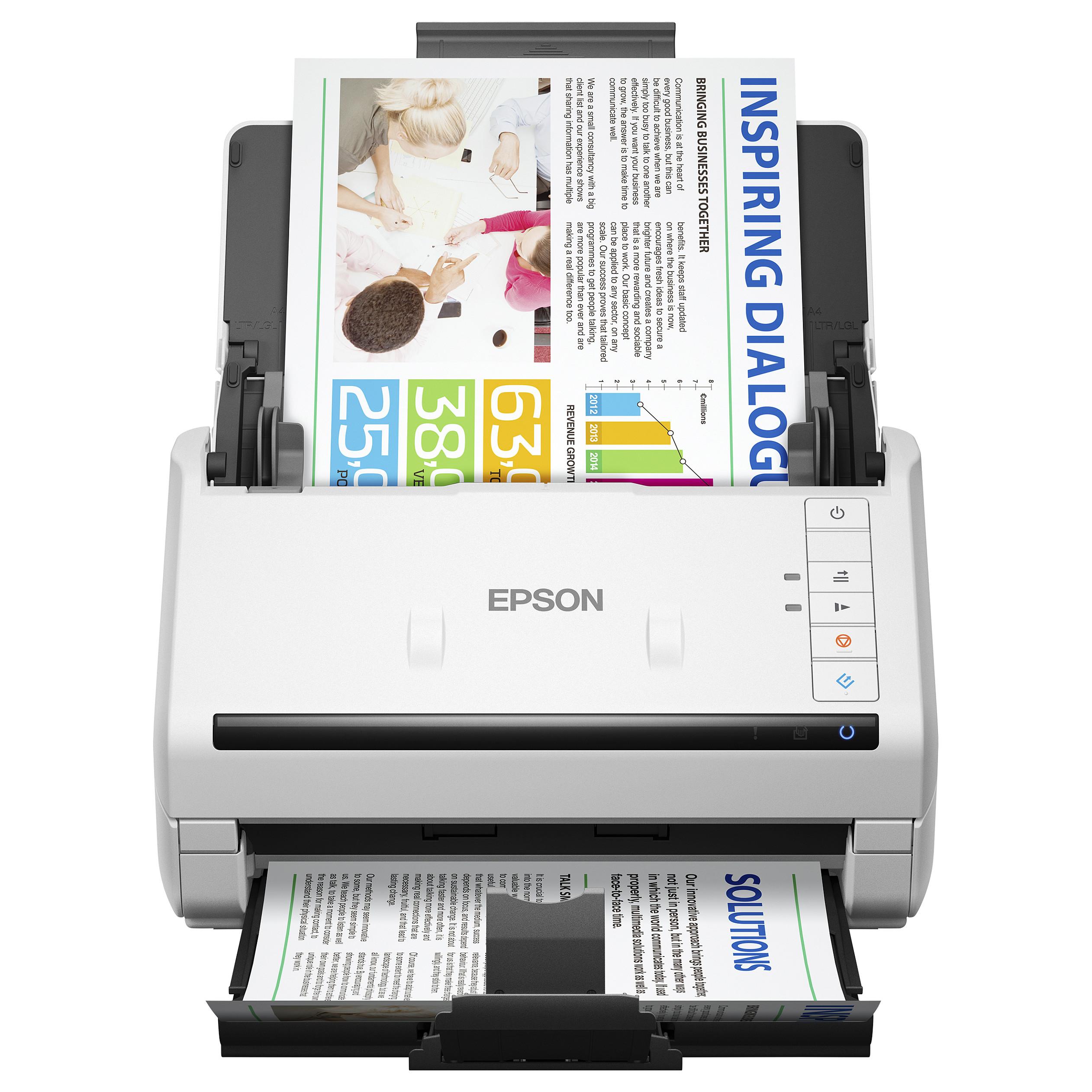 Epson WorkForce DS-770II Dokumentscanner - A4, 45 Ppm, 600 DPI - Hvid