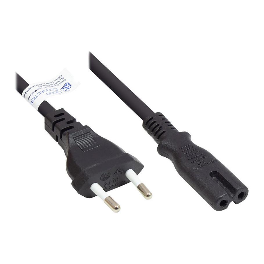 Euro-strømkabel econ connect P0370-S010 til C7 - sort, 1 m