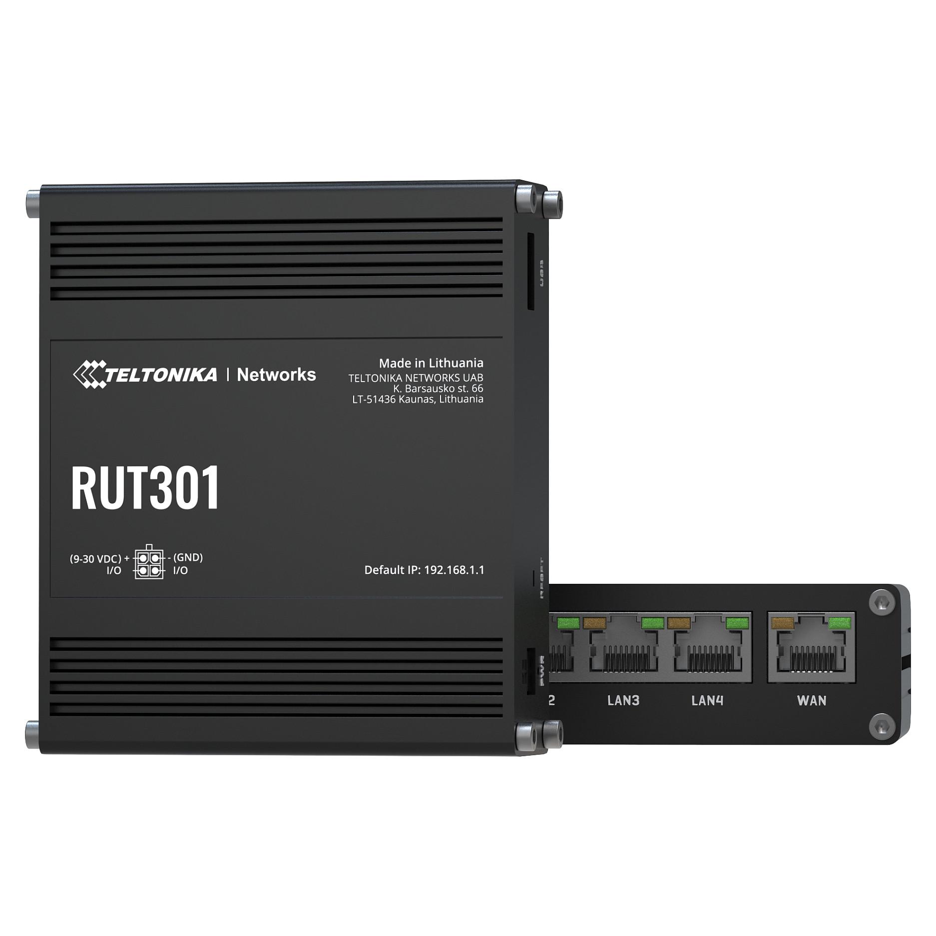 Teltonika RUT301 Industrial Ethernet Router (RUT301000000 / Standard package with EU PSU) - Router