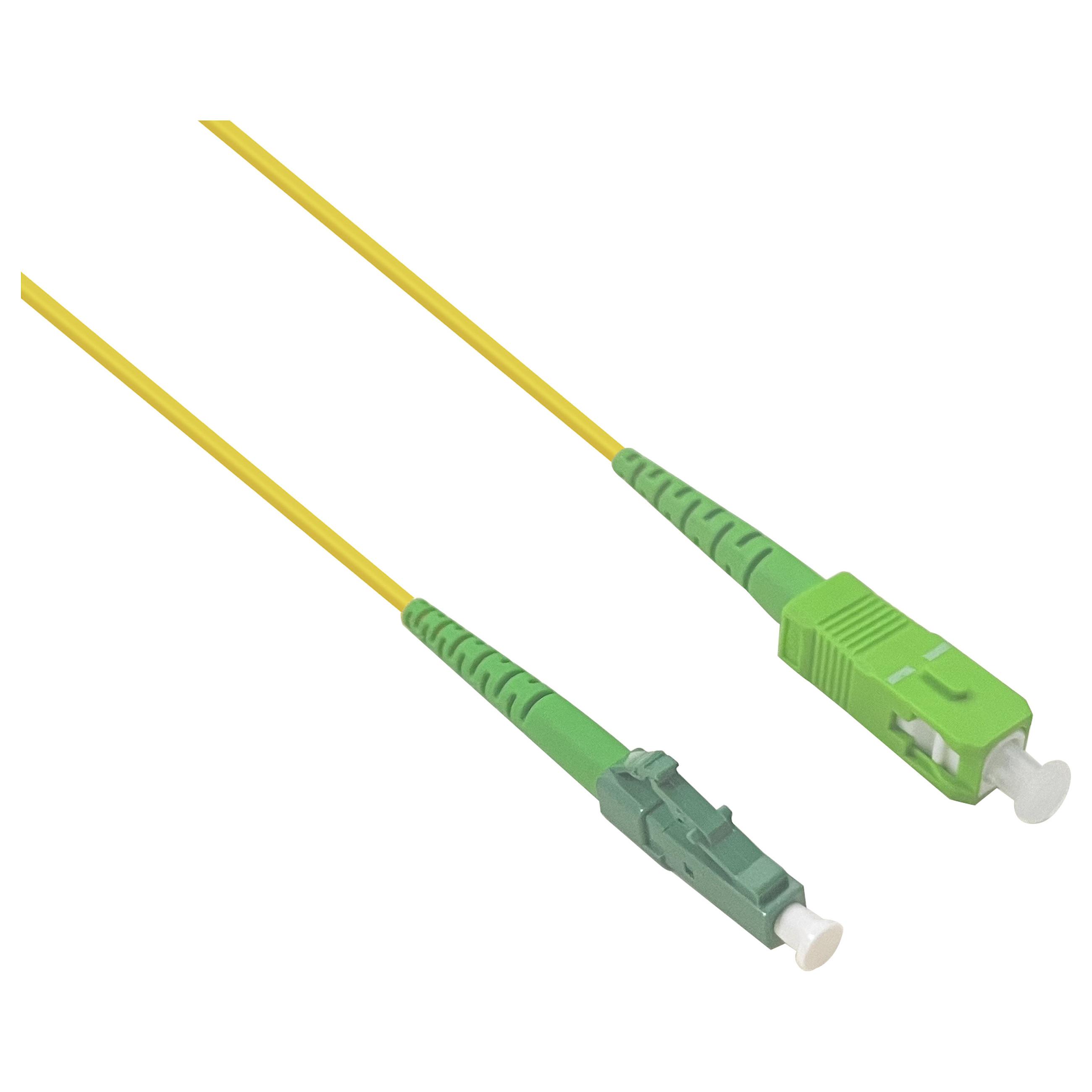 Fiberoptisk patchkabel Helos OS2 Simplex SC/APC-LC/APC - gul 5 m