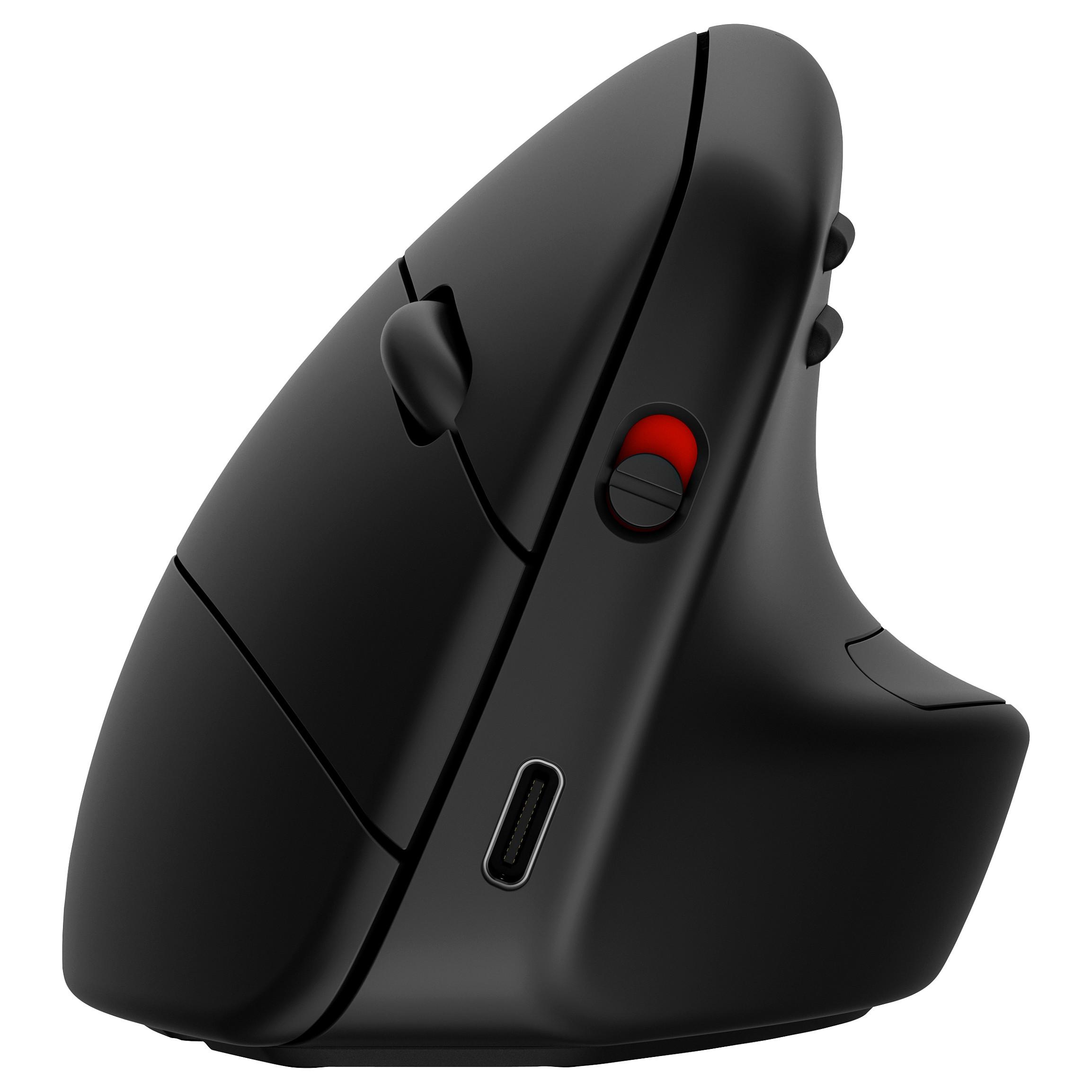 HP 925 Ergonomic Vertical Mouse - Vertical mouse - 6 knapper - Sort