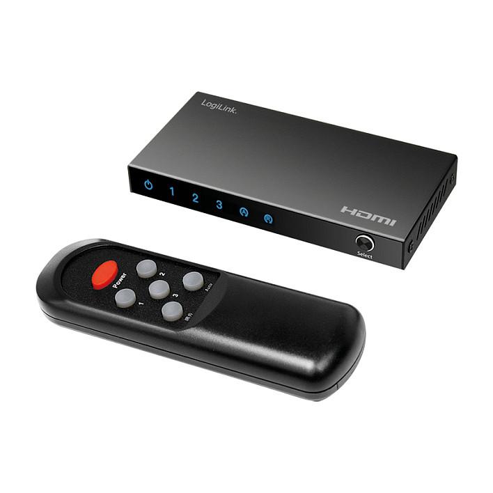 HDMI switch, 3x1-Port, 4K/60 Hz, HDCP, HDR, CEC, RC
