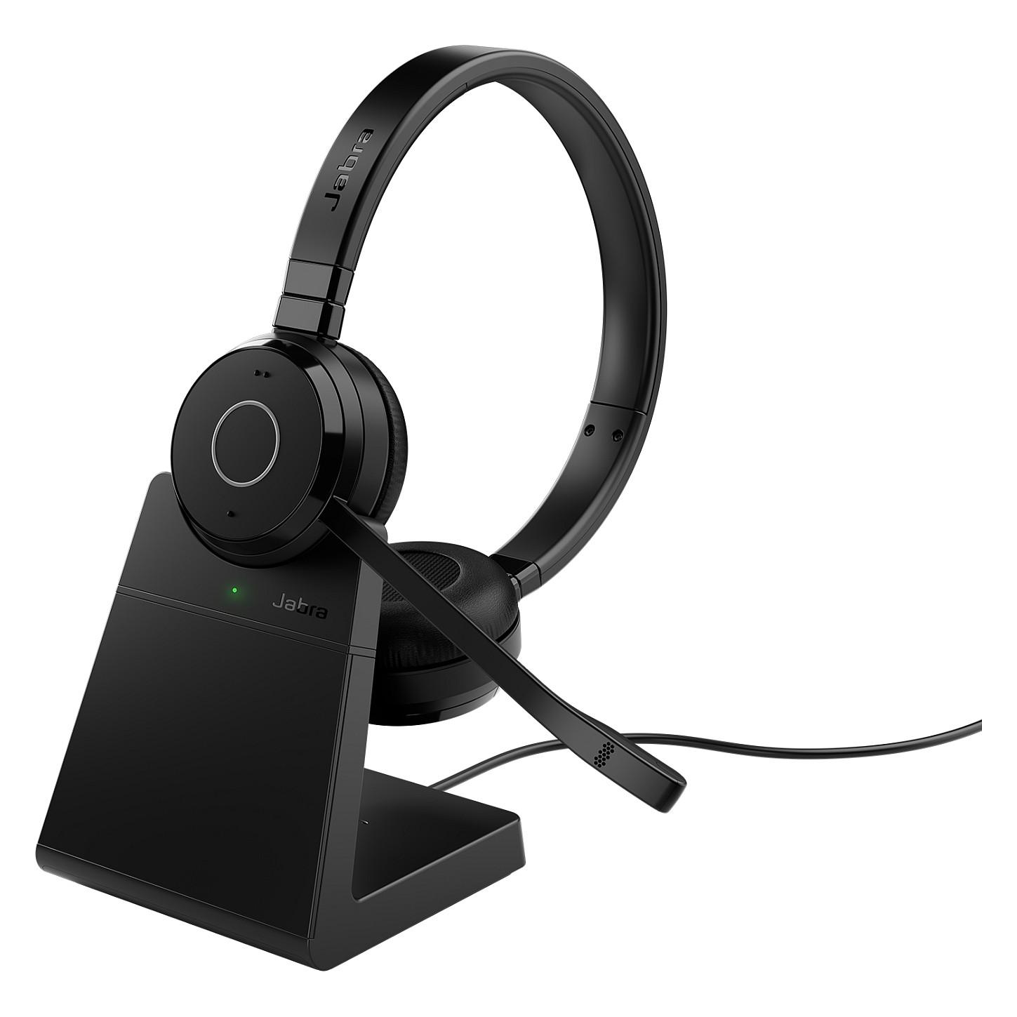 Jabra Evolve 65 TE Stereo - Headset - på øret - Bluetooth - trådløs - USB-A via Bluetooth adapter - støjisolerende - UC-certificeret