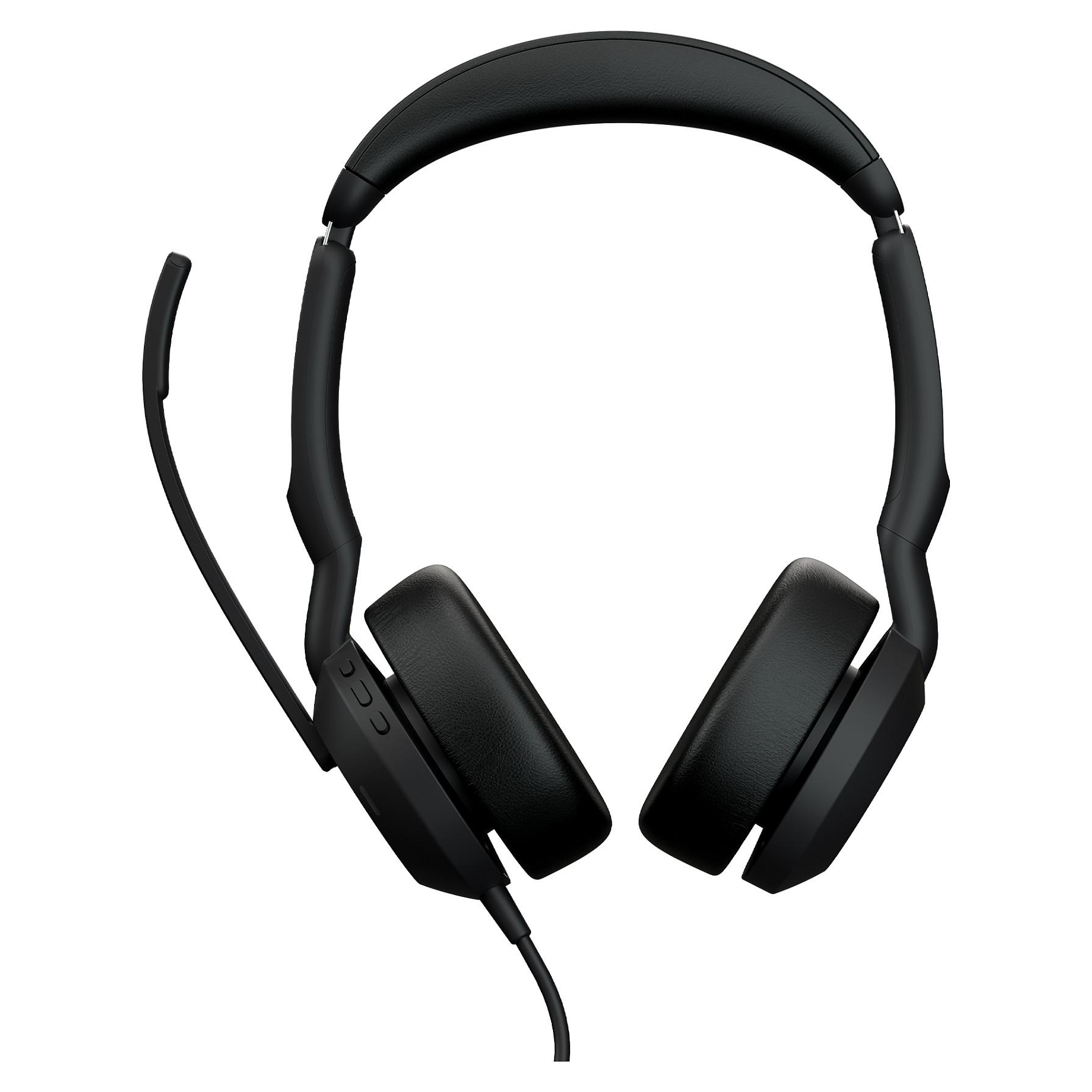 Jabra Evolve2 50 MS Stereo - Headset - på øret - kablet - aktiv støjfjerning - USB-A - sort - Zoom Certified, Certified for Microsoft Teams, Cisco Webex Certified, Alcatel-Lucent Certified, Unify Certified, Google Meet Certified, Amazon Chime Certified