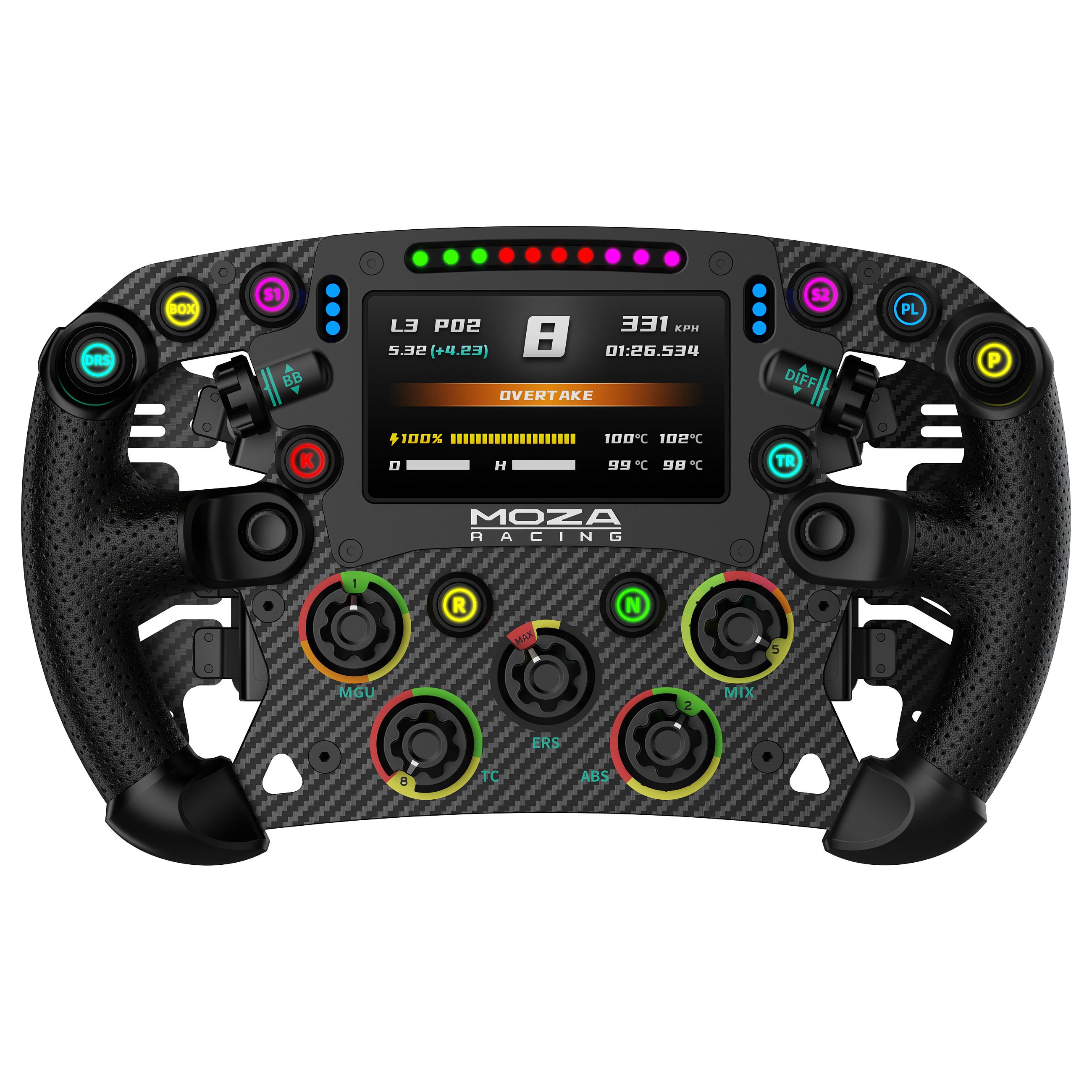 Moza RS068 FSR V2 Formula Gaming Rat - 280mm Digitalt Dashboard, 6 Vippekontroller (PC)