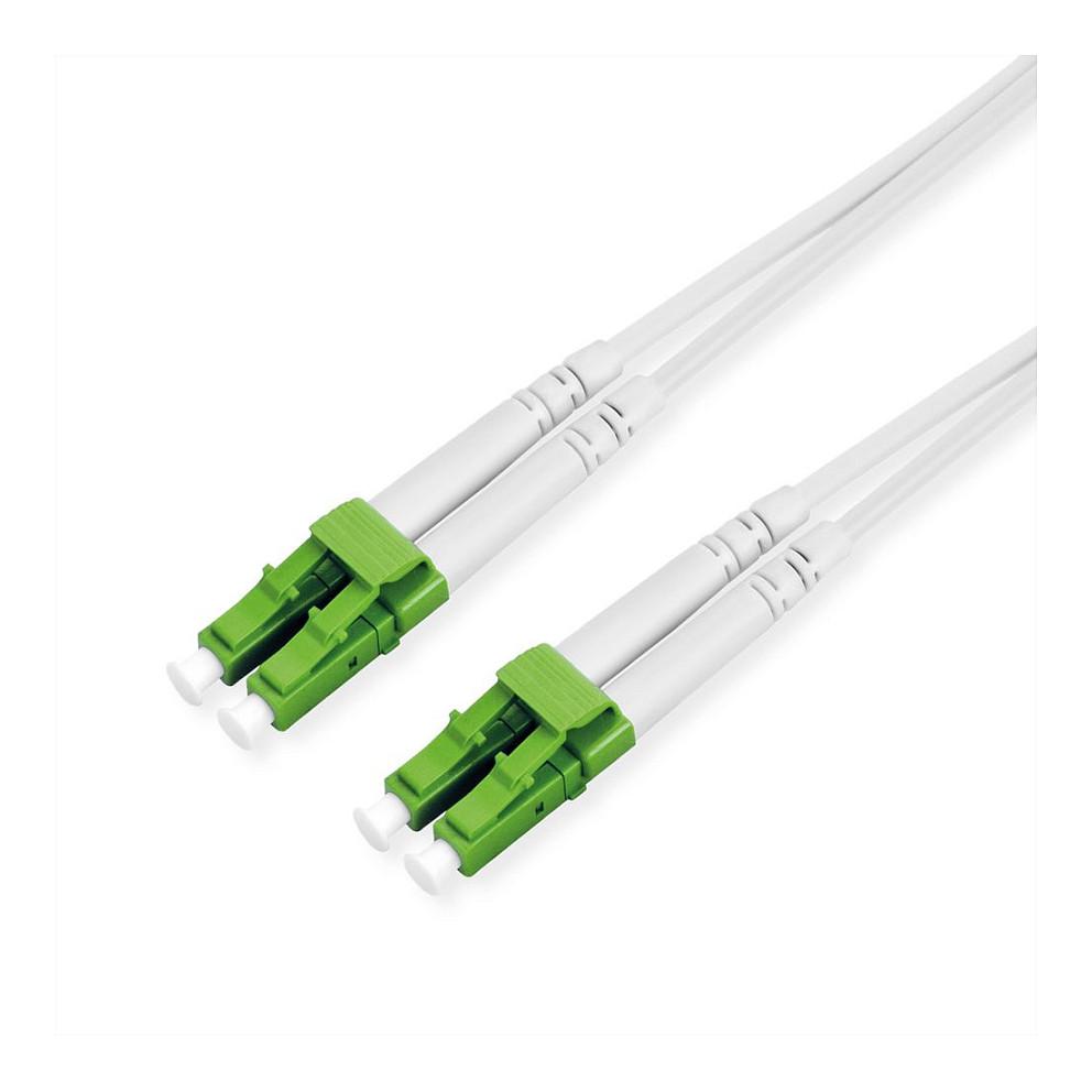Fiberoptisk duplexkabel ROLINE OS2 LC-APC/LC-APC 15 m - hvid