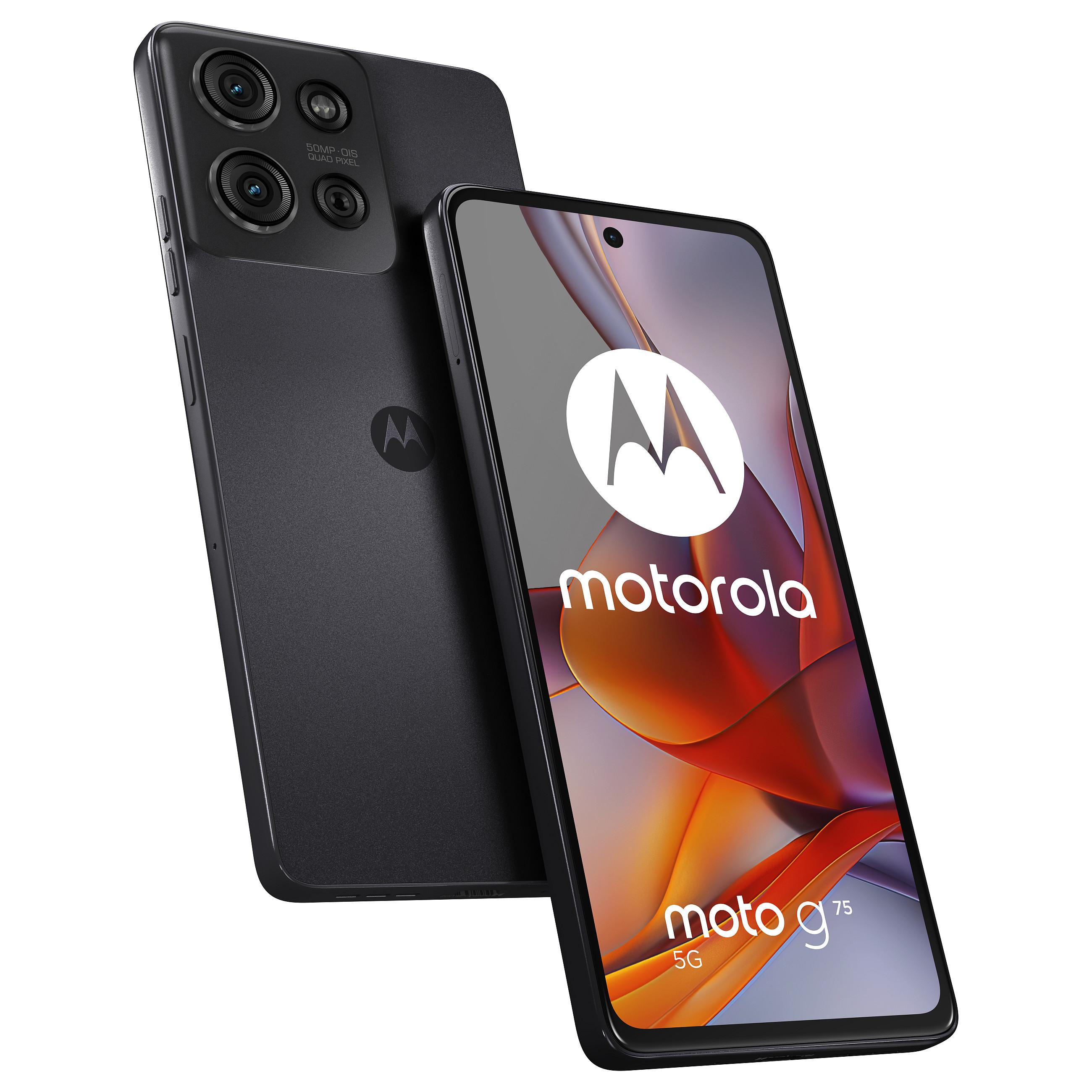 Motorola Moto G75 - Business Edition - 5G smartphone - dual-SIM - RAM 8 GB / Intern hukommelse 128 GB - microSD slot - LCD-skærm - 6.78 - 2388 x 1080 pixels - (120 Hz) - 3x bagkamera 50 MP, 8 MP - front camera 16 MP - trækulsgrå