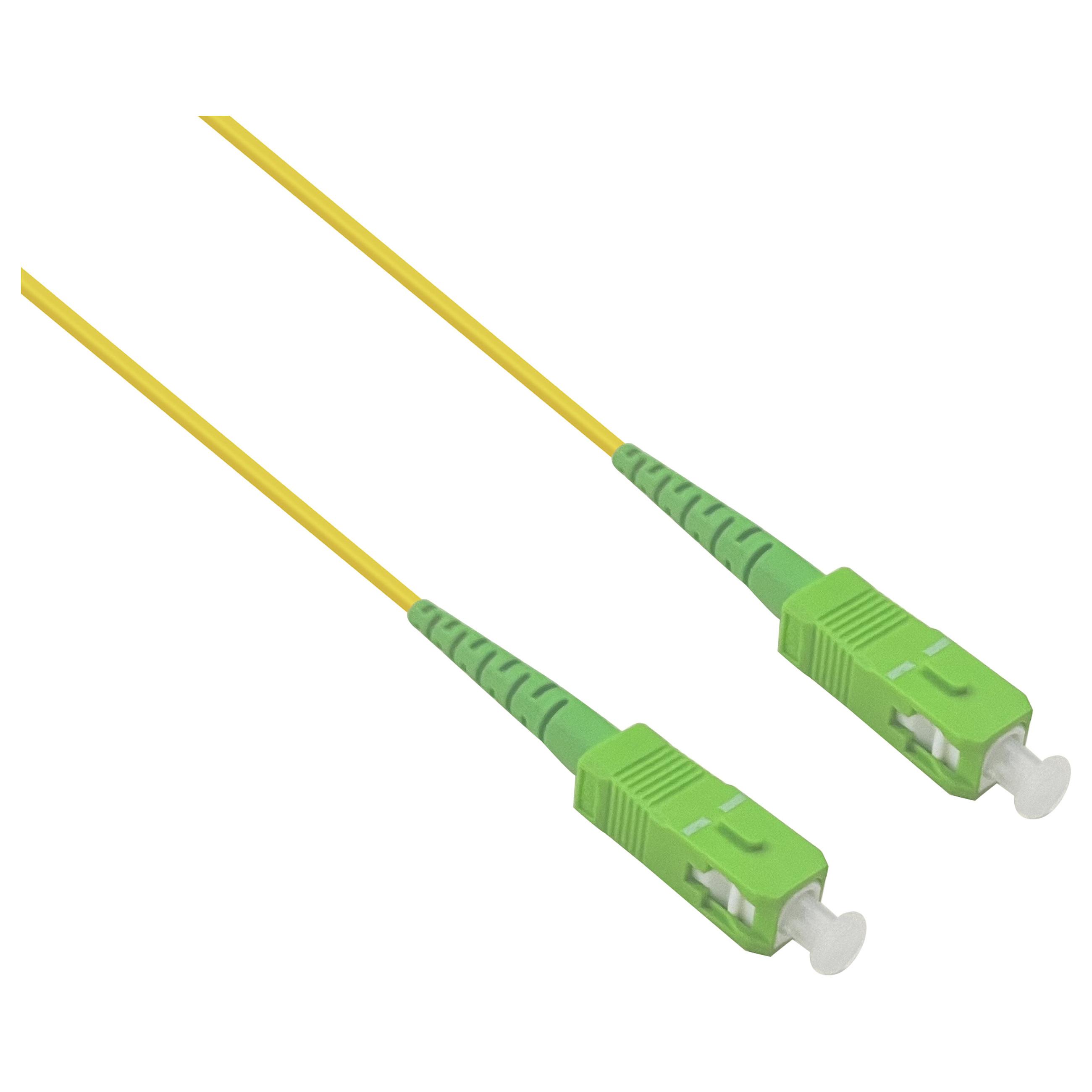 Fiberpatchkabel Helos OS2 simplex LSZH SC/APC-SC/APC 0,5 m - gul