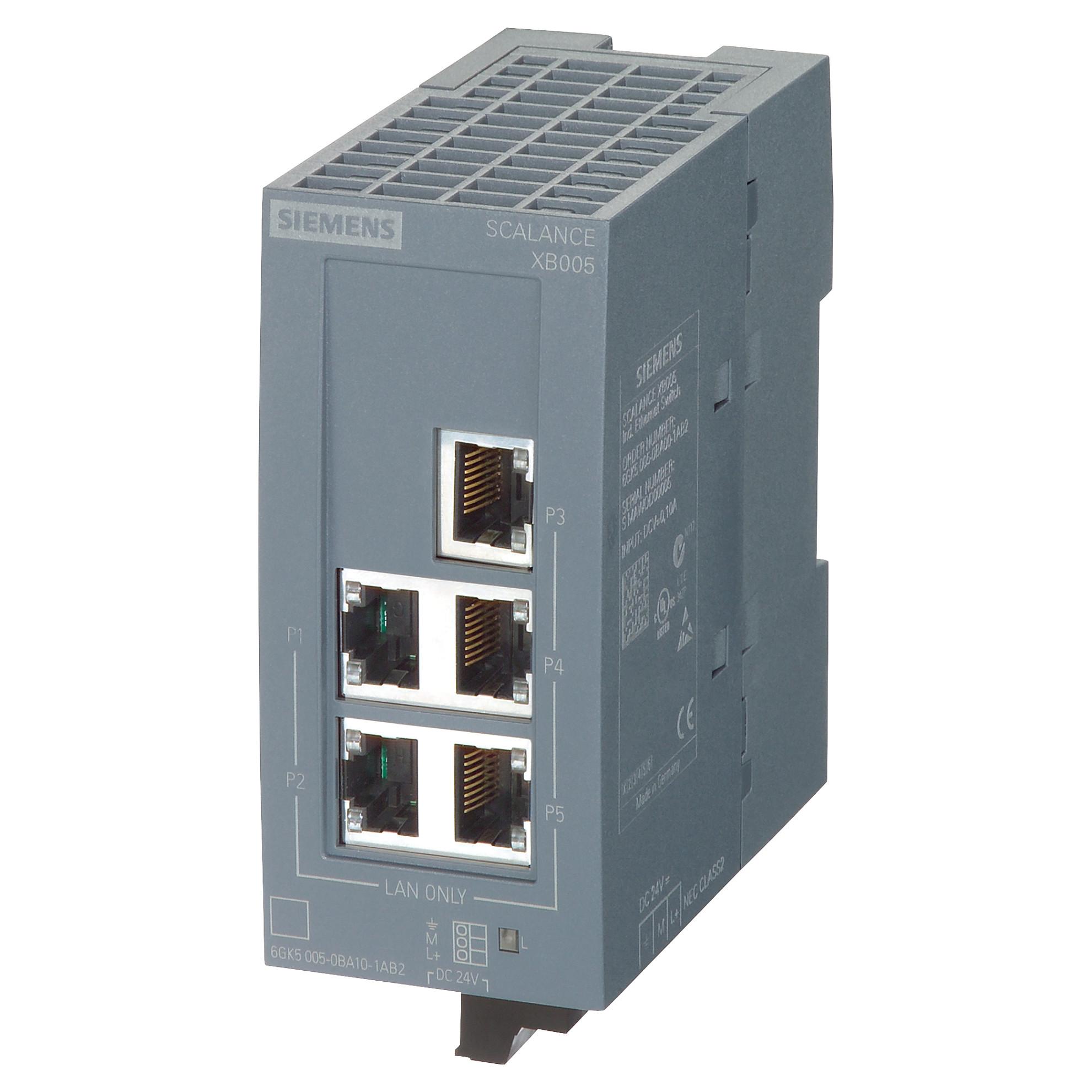 Siemens 6GK50050BA001AB2, Ikke administreret, L2, Fast Ethernet (10/100), Kan monteres på væggen