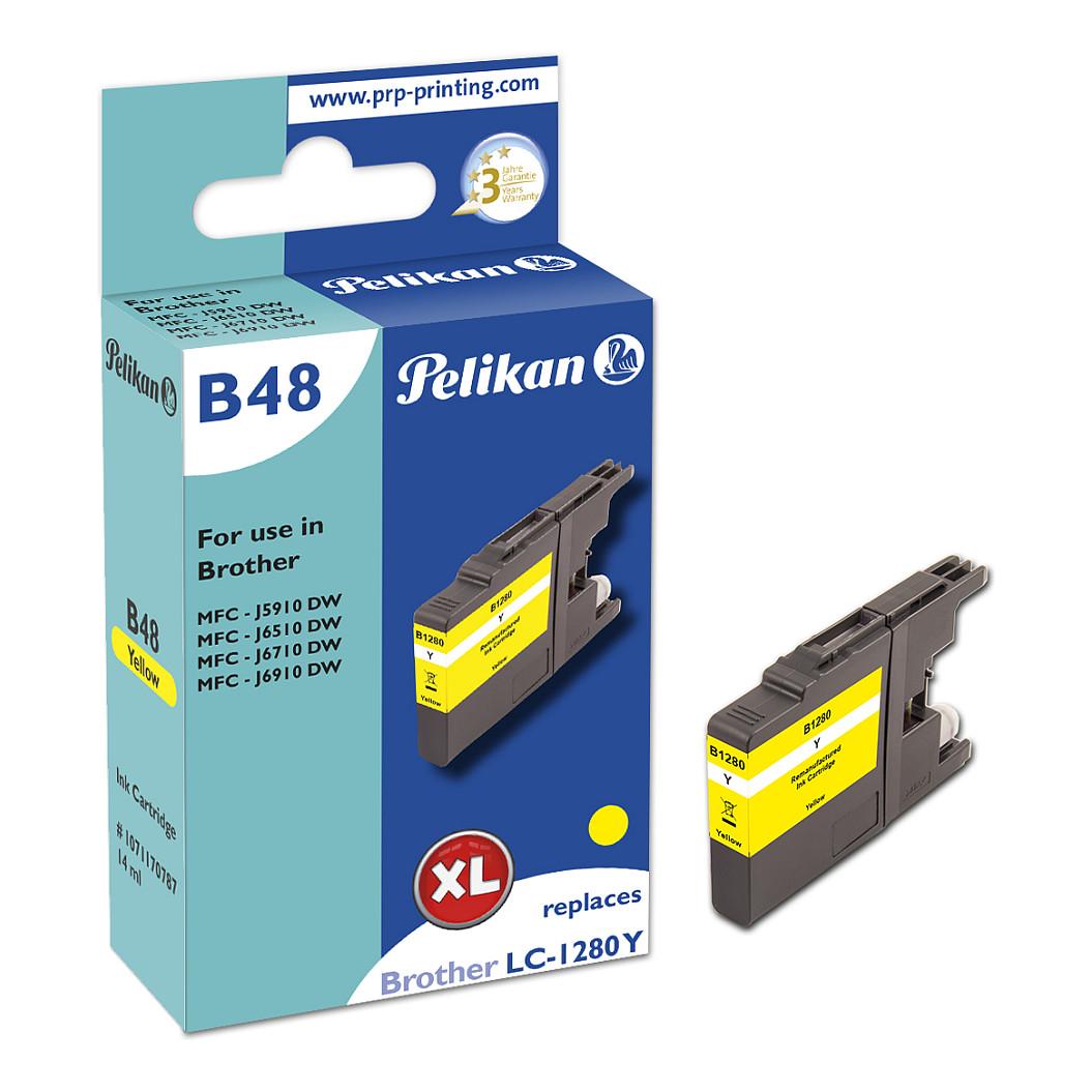 Kompatibel blækpatron Pelikan B48 gul til Brother LC1280XL Y