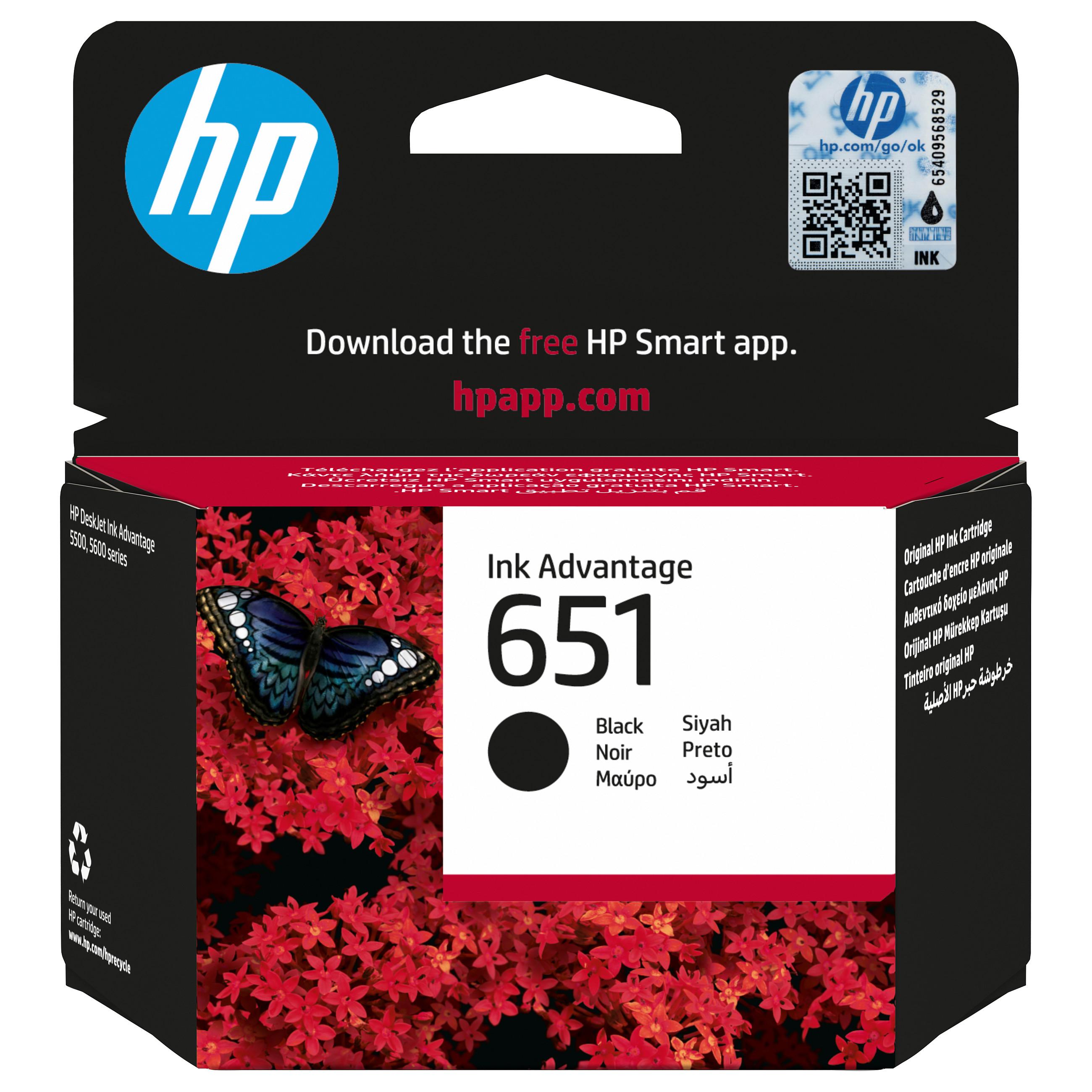 HP 651 - Sort - original - Ink Advantage - blækpatron - for ENVY 5640, 5660, 7640 Officejet 5740, 8040 with Neat