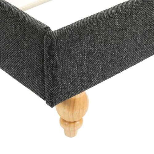 Seng med LED og madras 90 x 200 cm sækkelærred mørkegrå