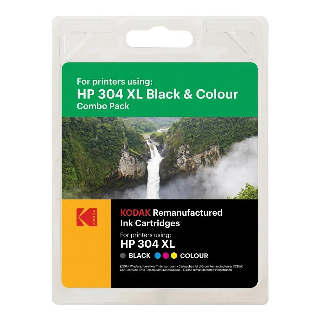 Kodak 304XLValue Pack (Sort, cyan, magenta, ) 15 + 18 ml - HP (kompatibel)
