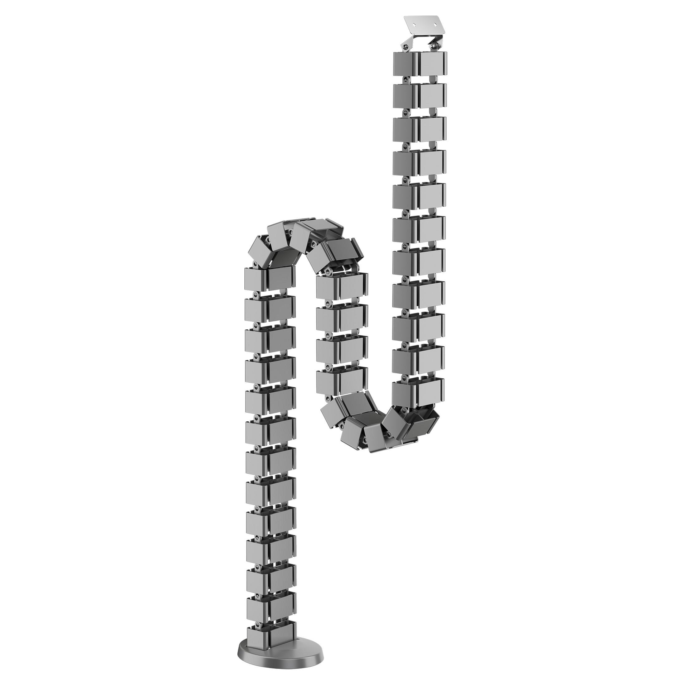 EQUIP Deluxe kabelstyringsrygrad til skrivebord, grå, 130 cm, ABS og aluminium