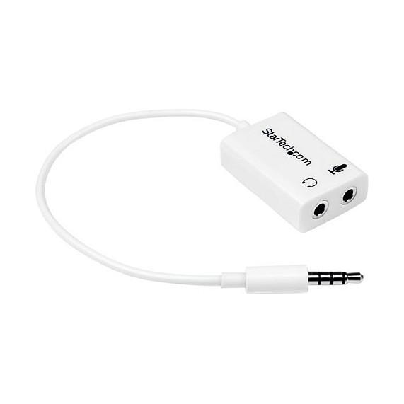 Startech 4 Position Microphone and Headphone Splitter 3.5 mm 4 Pin / 4 Pole Mic and Audio Combo Splitter Cable (MUYHSMFFADW) - Splitter til hovedsæt - mini-phone stereo 3.5 mm hun til 4-pæl ministik han - 15.25 cm - hvid - for P/N: MUHSMF2M