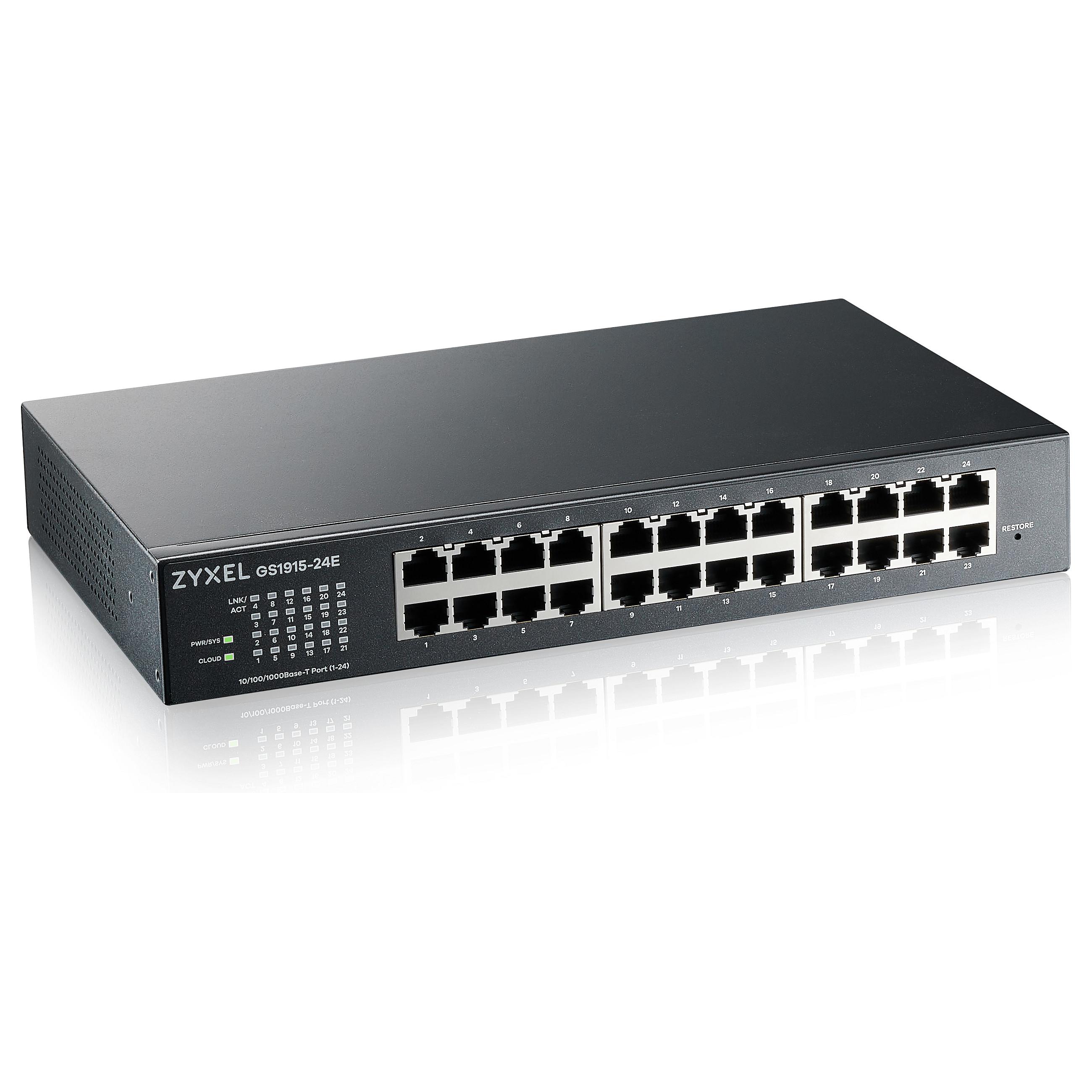 Zyxel GS1915 Series GS1915-24E - Switch - NebulaFLEX-kompatibel - smart - 24 x 10/100/1000 - desktop, væg-monterbar