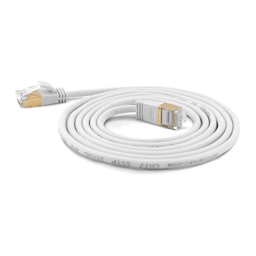 Wantec 7113 S/FTP (S-STP) WeiAz 0.1m Cat6a Netzwerkkabel (7113)