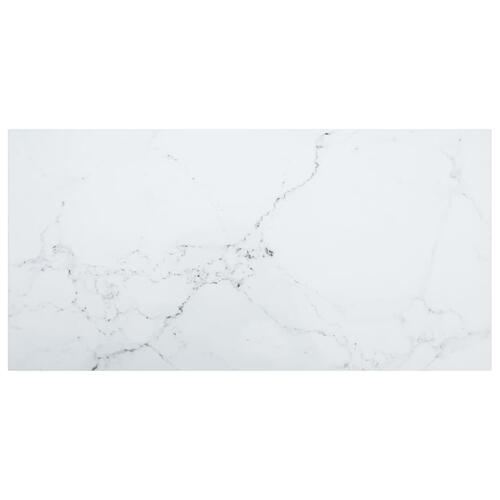 Bordplade 100x50 cm 6 mm hærdet glas marmortekstur white
