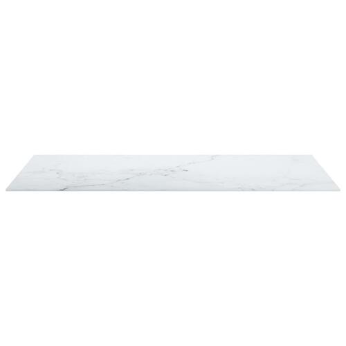 Bordplade 100x50 cm 6 mm hærdet glas marmortekstur white