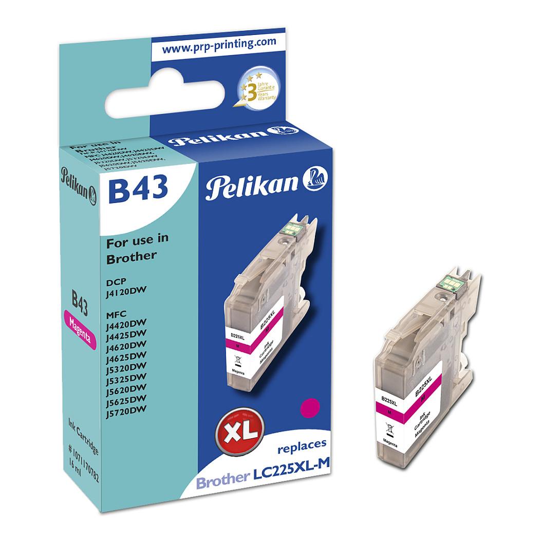 Blækpatron Pelikan B43 til Brother LC225XLM - magenta