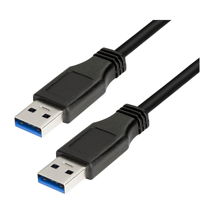 LogiLink 3m USB A - USB A 3.0 M/M, 3 m, USB A, USB A, USB 3.2 Gen 1 (3.1 Gen 1), Hanstik/Hanstik, Sort