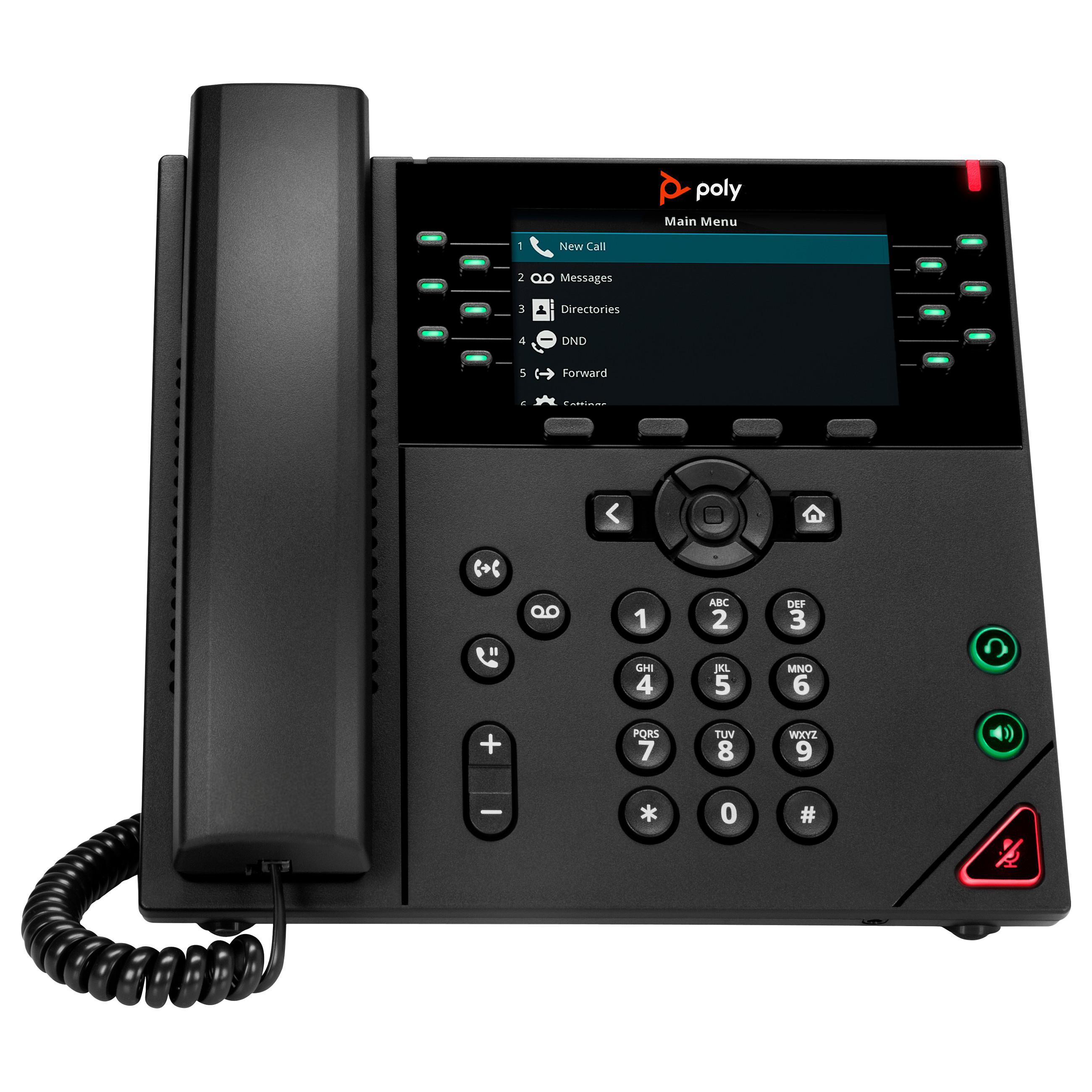 HP Poly VVX 450 - VoIP-telefon - 3-vejs opkaldskapacitet - SIP, SRTP, SDP - 12 linier - sort