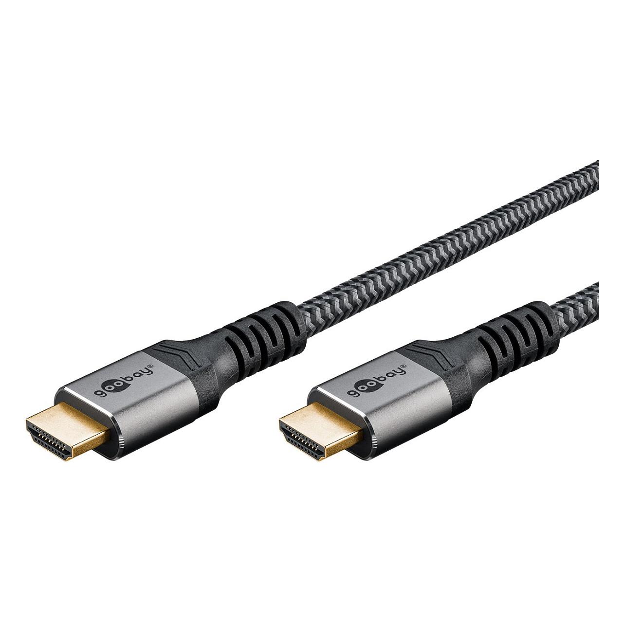 Goobay Højhastigheds HDMI™-kabel med Ethernet, 10 m, Sharkskin Grey HDMI™ stik (type A) > HDMI™ stik (type A)