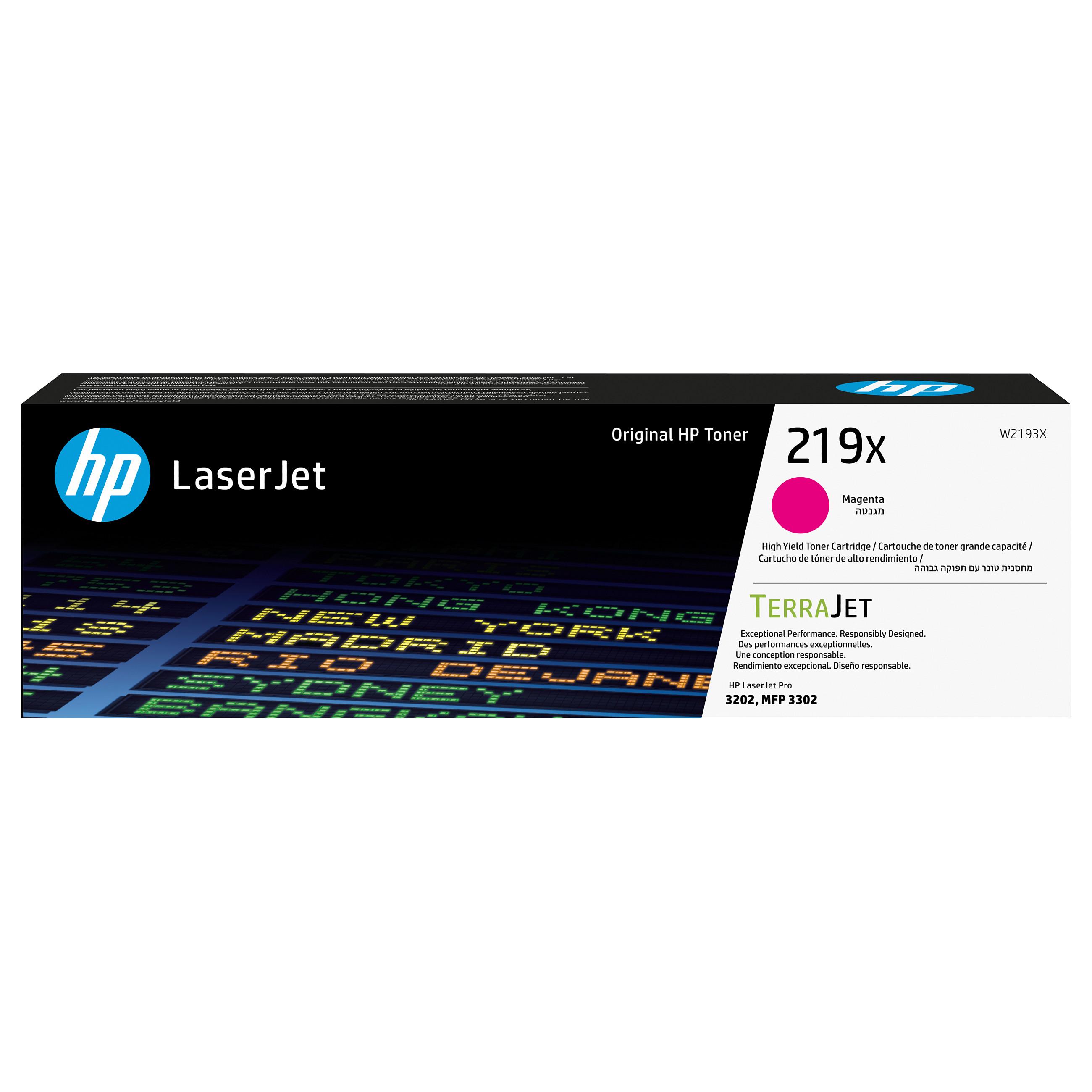 HP 219X - Højtydende - magenta - original - LaserJet - tonerpatron (W2193X) - for Color LaserJet Pro MFP 3302fdn