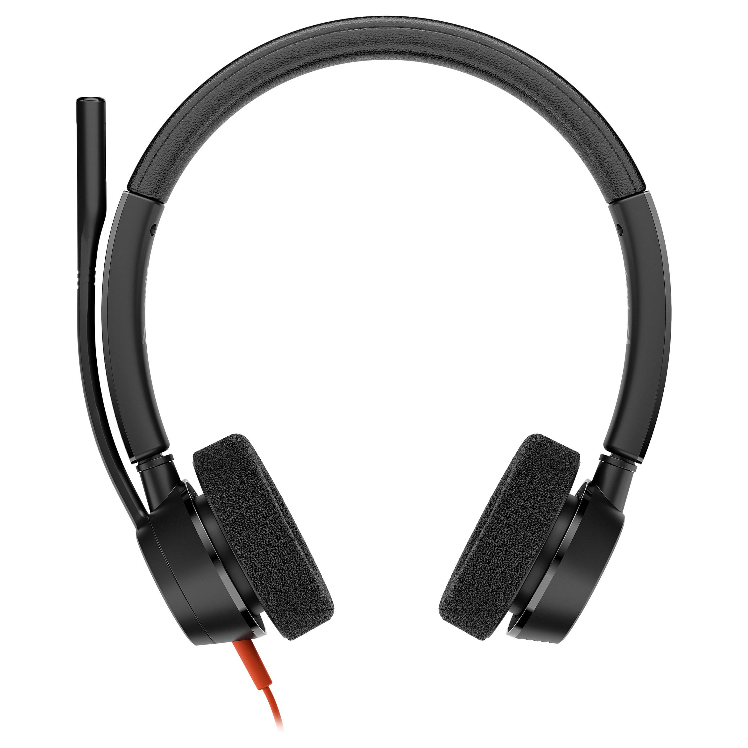 Headset HP Poly Blackwire 3320 stereo USB-C med USB-C/A-adapter - sort