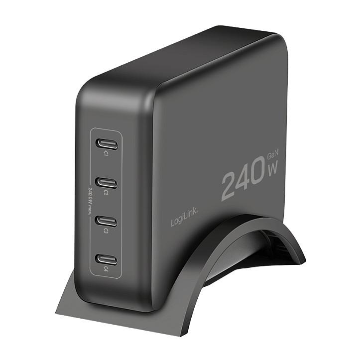 USB-C desktopoplader LogiLink - 240 W, sort