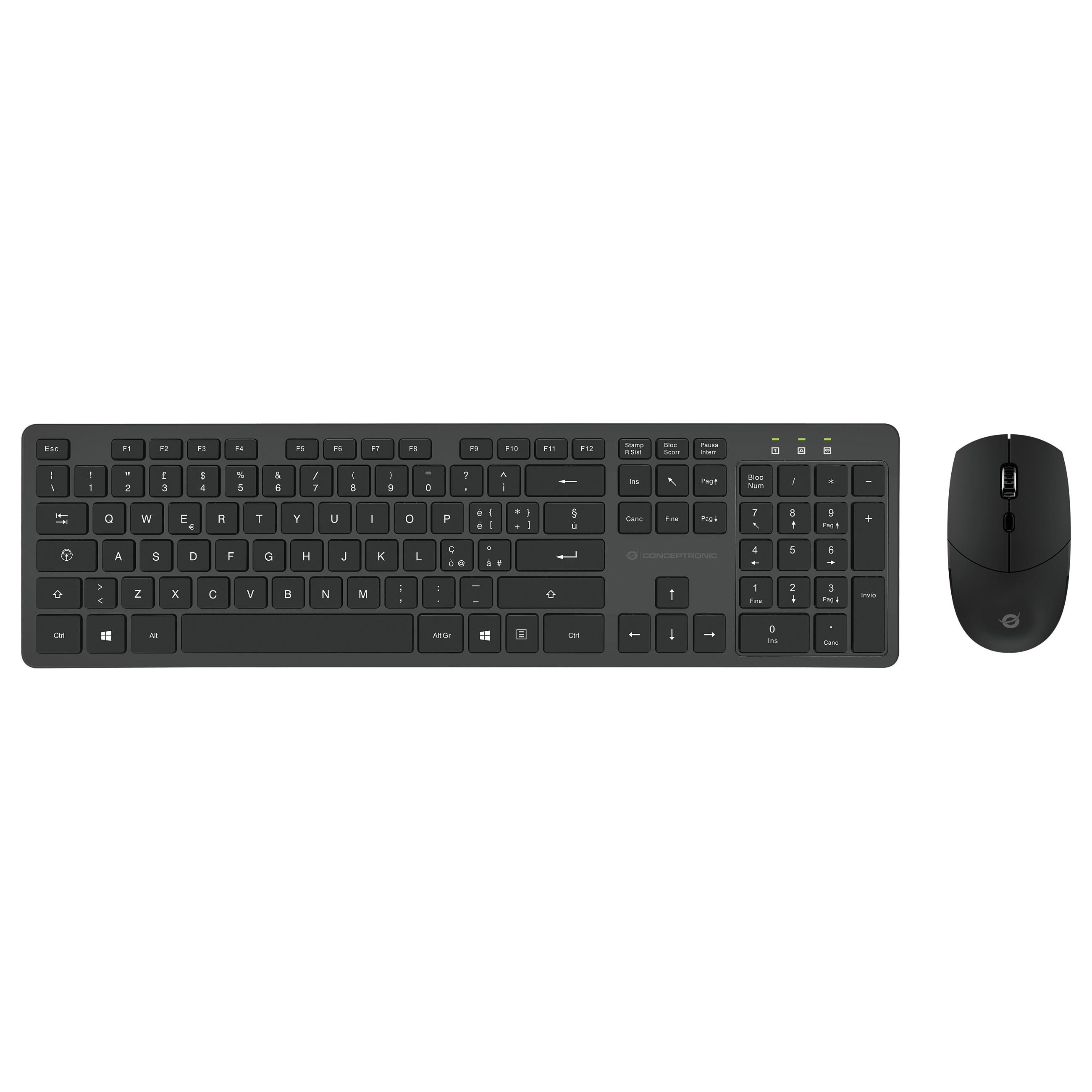 Trådløst tastatur- og musesæt Conceptronic ORAZIO01IT - italiensk layout