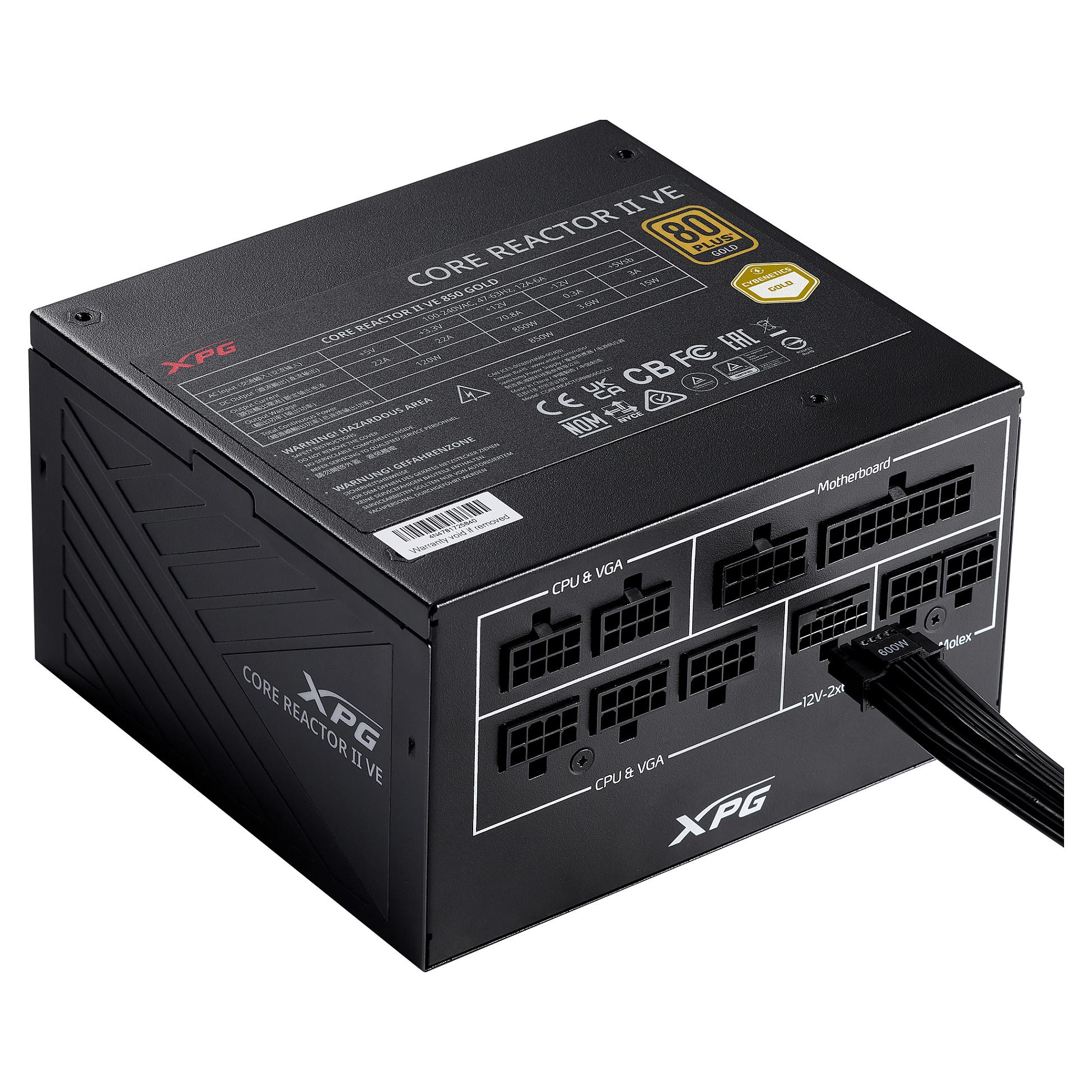 XPG Core Reactor II VE 850 W strømforsyning - ATX 3.1, 80 PLUS Gold, fuldt modulær