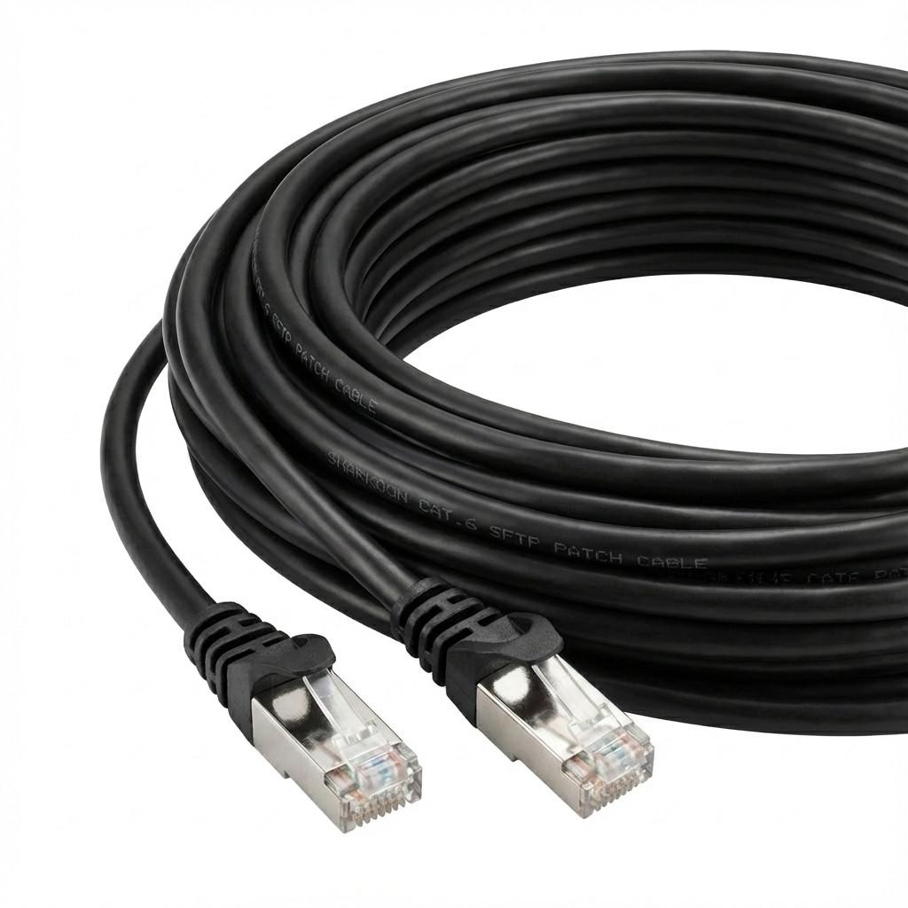 Sharkoon Cat6 S/FTP netværkskabel - sort, 20 m Internetkabel - GEEKD.dk