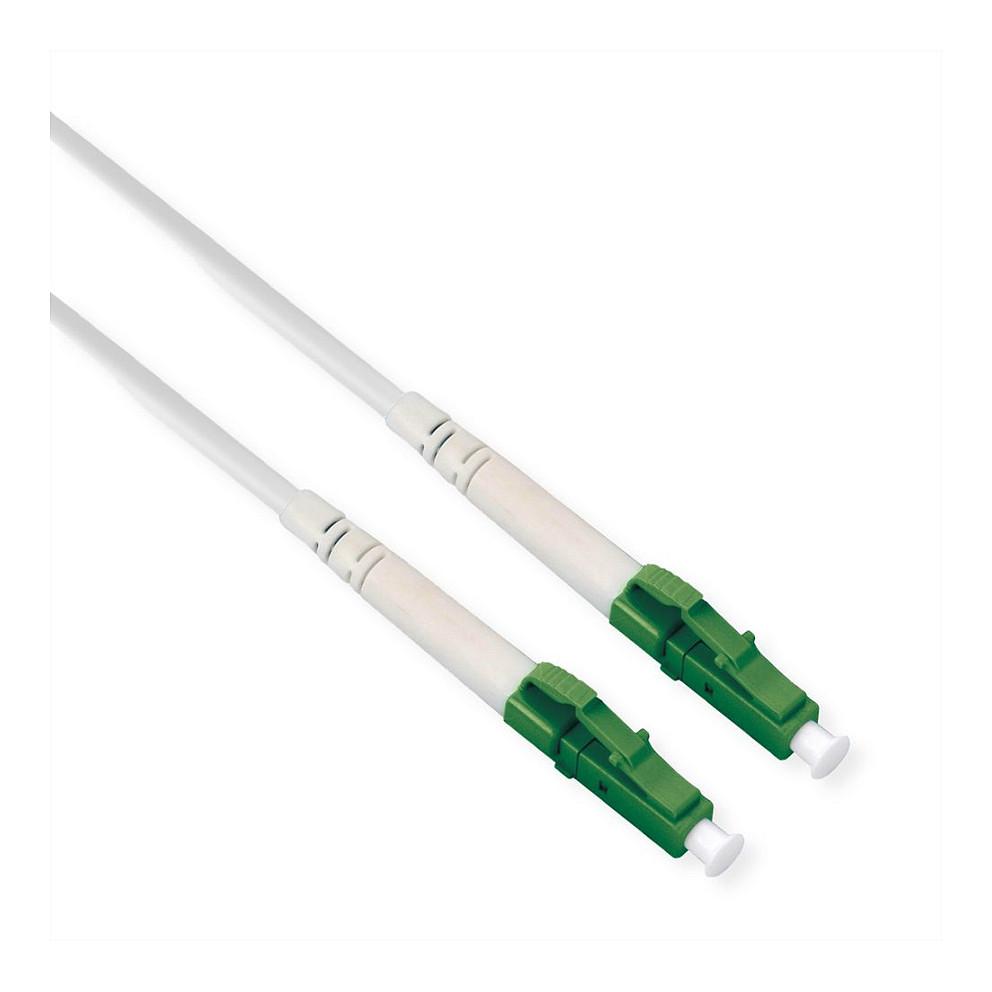 Glasfiberkabel ROLINE OS2 LC/LC APC stålarmeret simplex LSZH - hvid, 5 m
