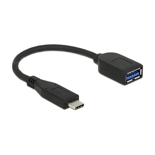 Delock Premium - USB adapter - USB Type A (hun) til USB-C (han) - USB 3.1 Gen 2 - 10 cm - sort