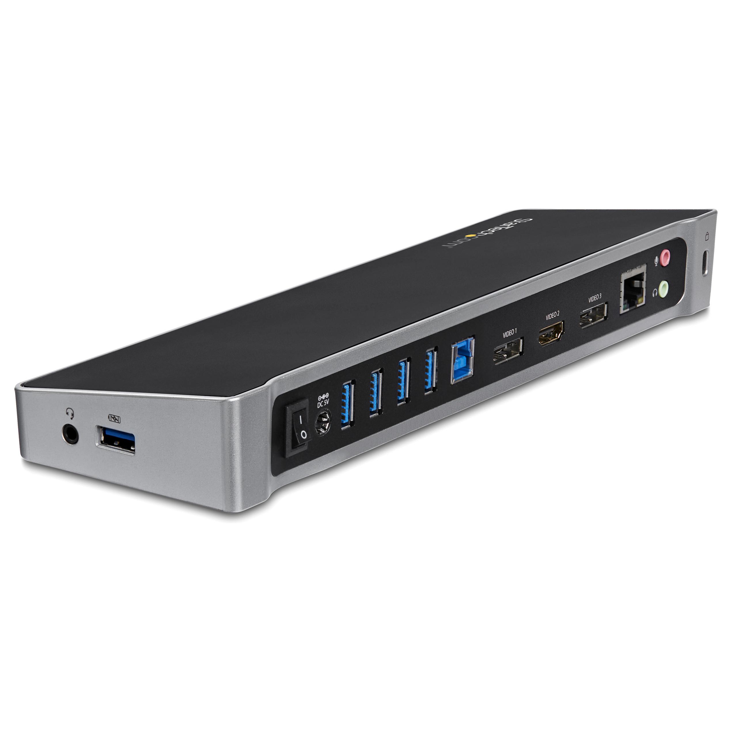 StarTech.com Triple Monitor USB 3.0 Laptop Docking Station - 4K HDMI, 2x DisplayPort - Universal USB Dock for Windows & Mac OS (10.14 & Above) (USB3DOCKH2DP) USB Dockingstation
