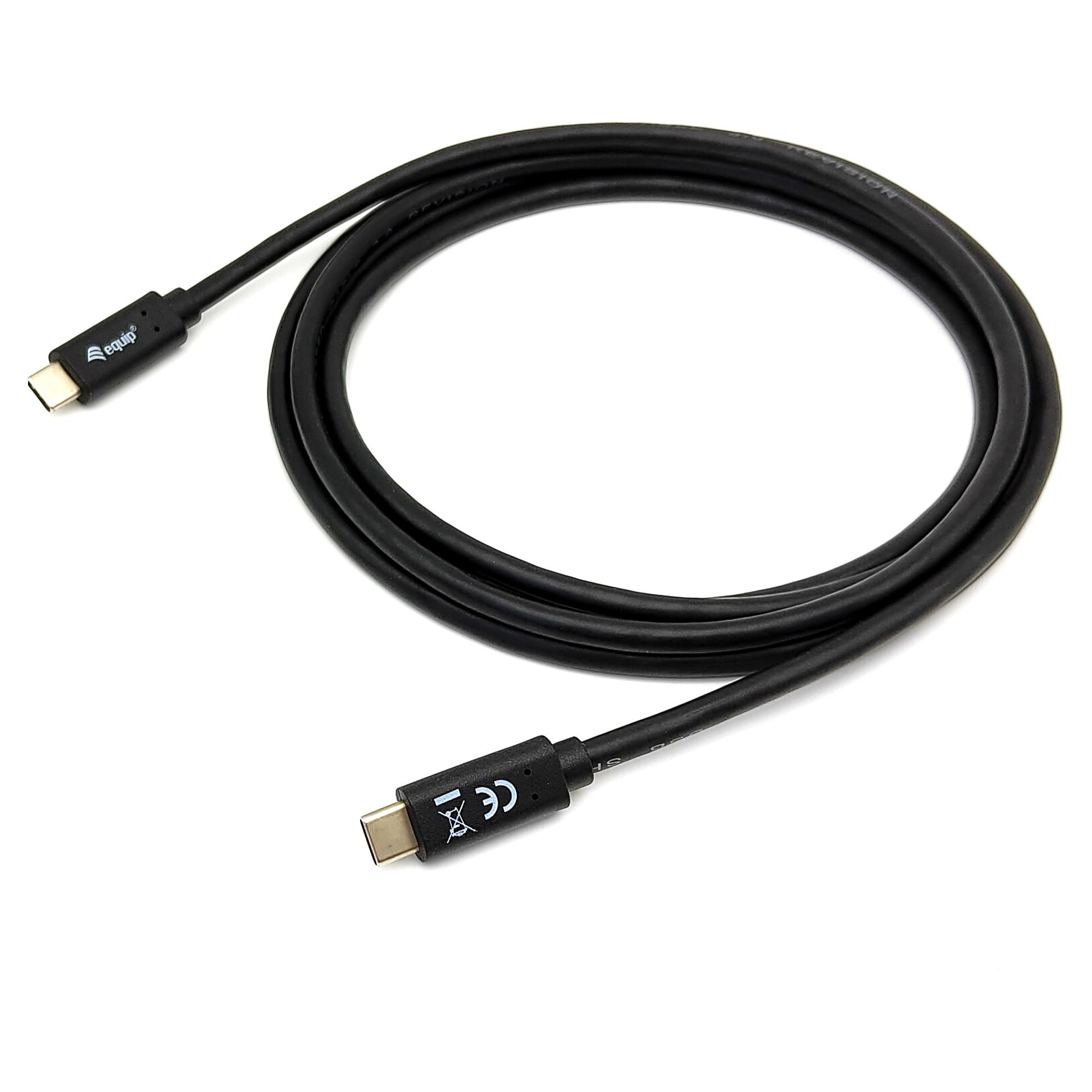 USB-C-kabel Equip 128347 USB-C til USB-C - 2 m, sort