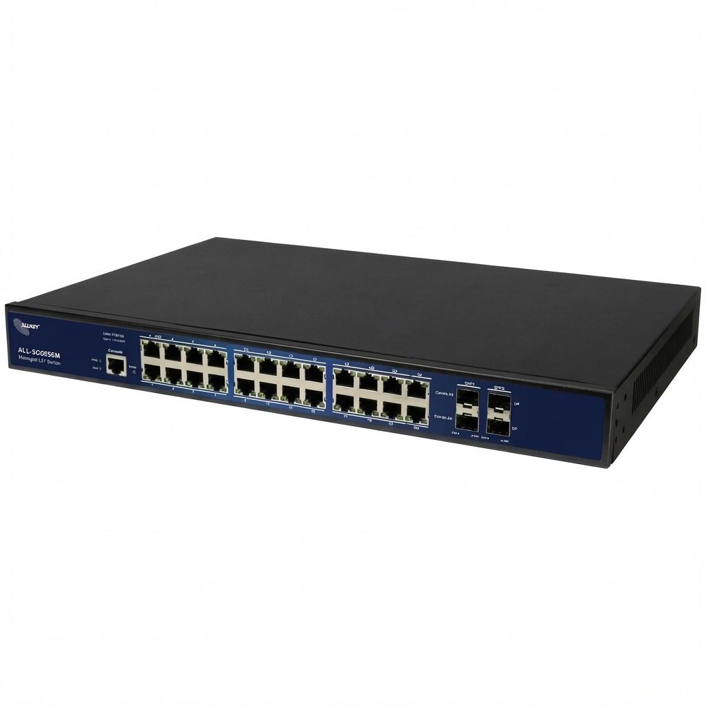 ALLNET Switch full managed 24 Port Gigabit 24x LAN 4x SFP Lüfterlos 19 ALLSG8626M