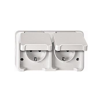 SCHUKO dobbelt stikkontakt Merten MEG2320-8029 - vandret