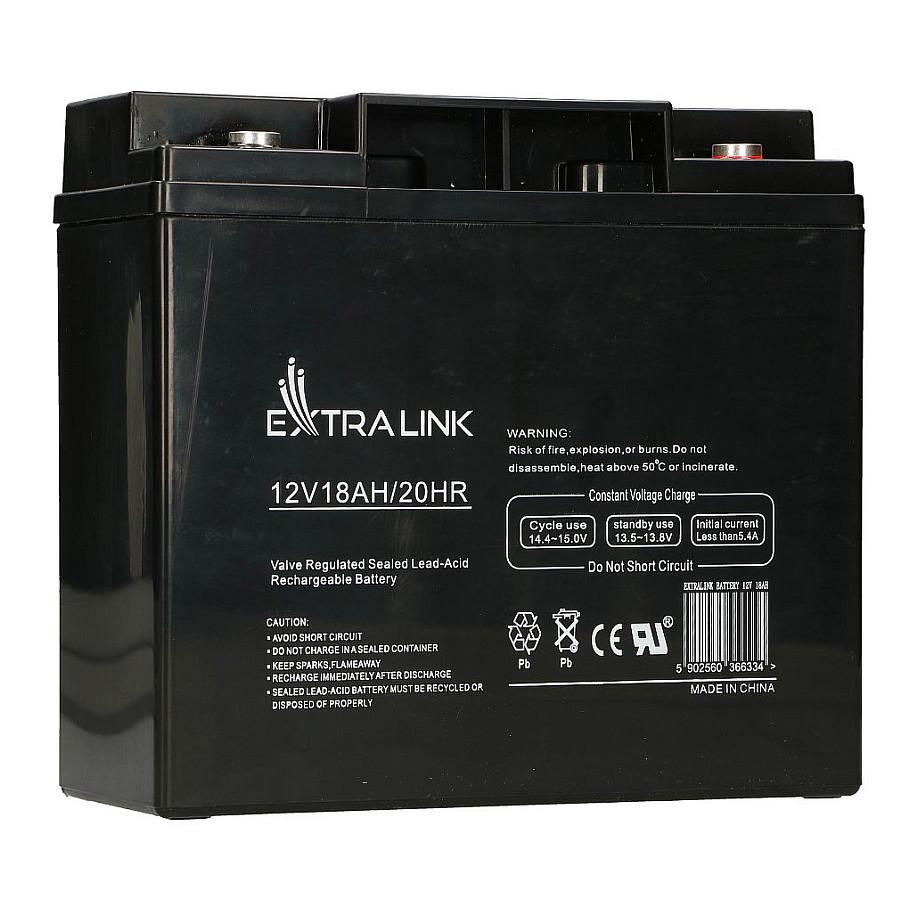 AGM-batteri Extralink 12 V 18 Ah - sort