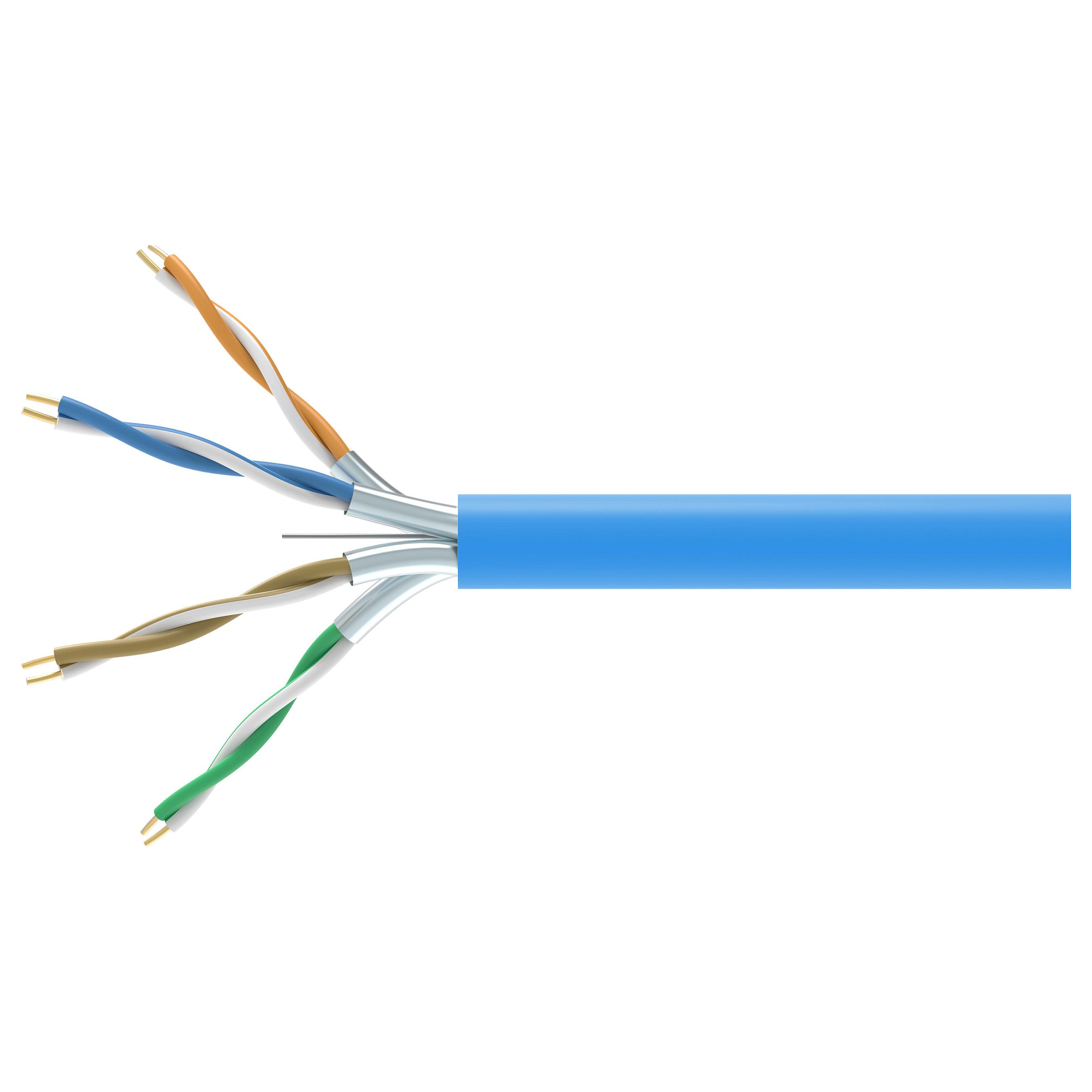 EQUIP Cat6a U/FTP netværkskabel 305 m - blå installationskabel, massiv kobberleder, LSZH