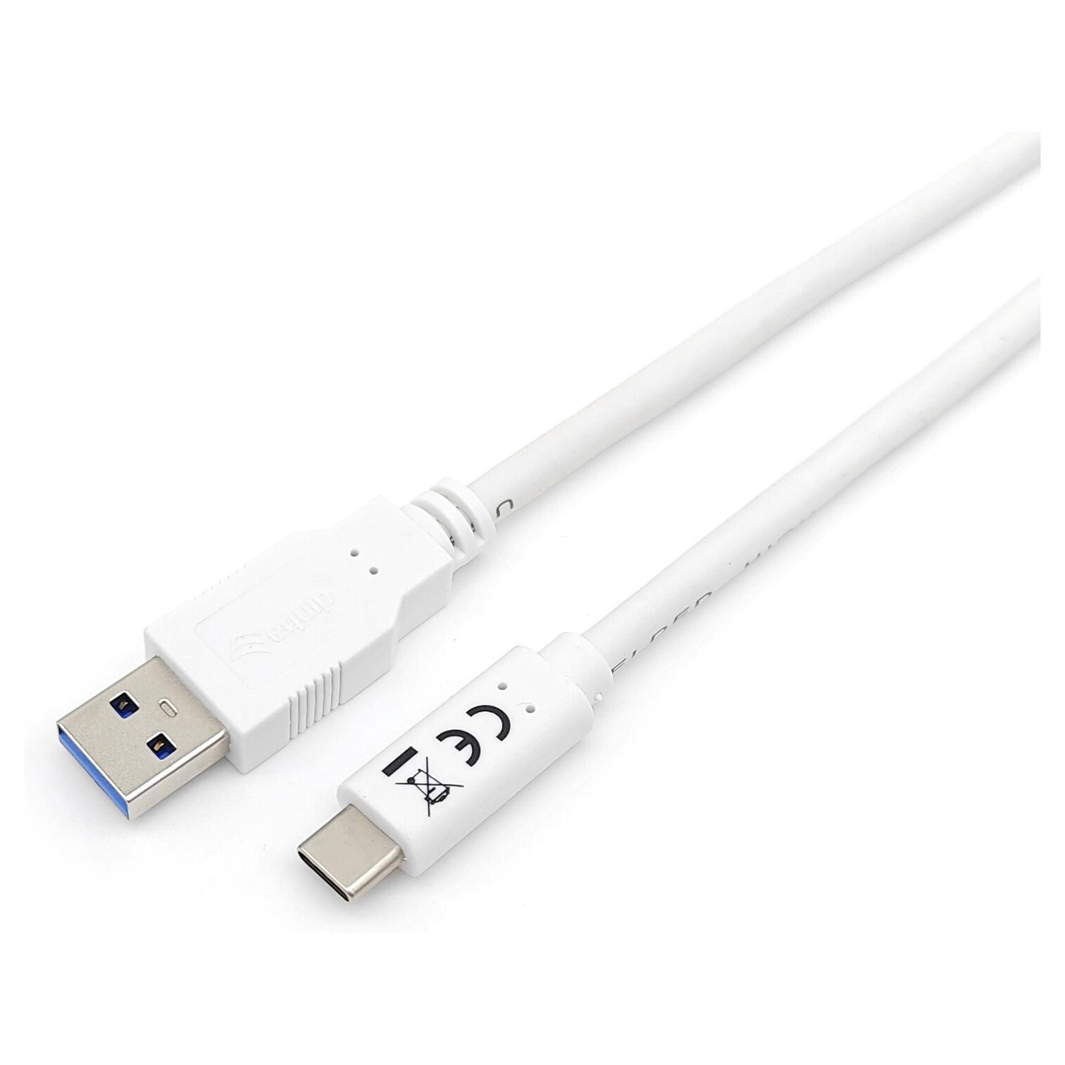 USB-kabel Equip 128363 USB-A til USB-C 1 m - hvid