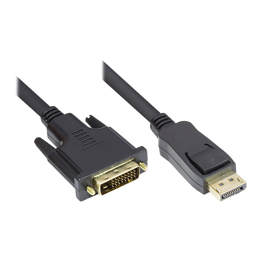 DisplayPort til DVI-D 24+1 kabel - sort, 1 m