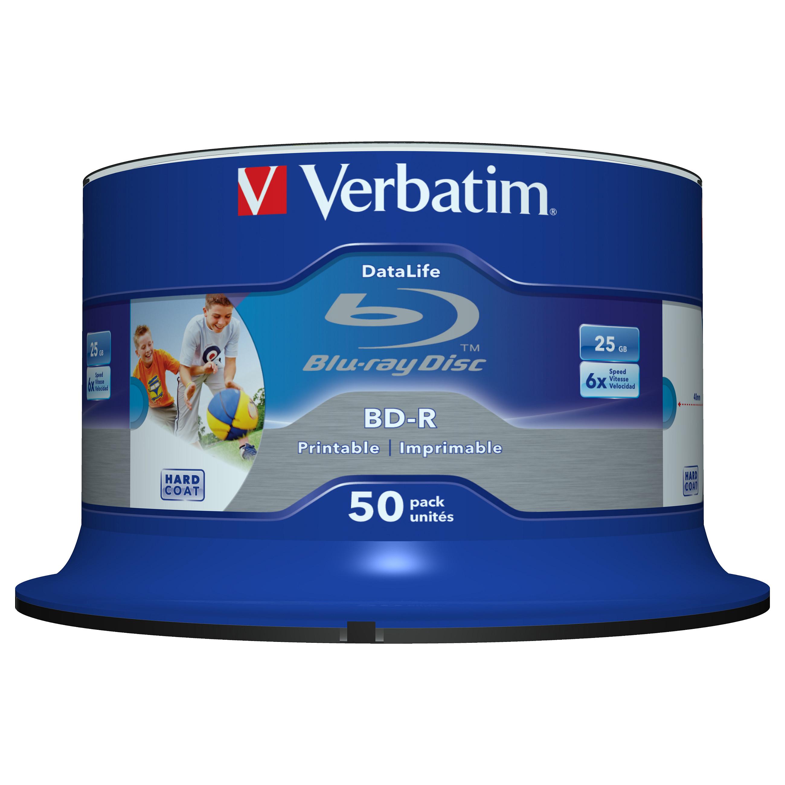 Verbatim DataLife 43812 BD-R Blu-ray-skiver 25 GB 6x inkjet-printbare 50-pak